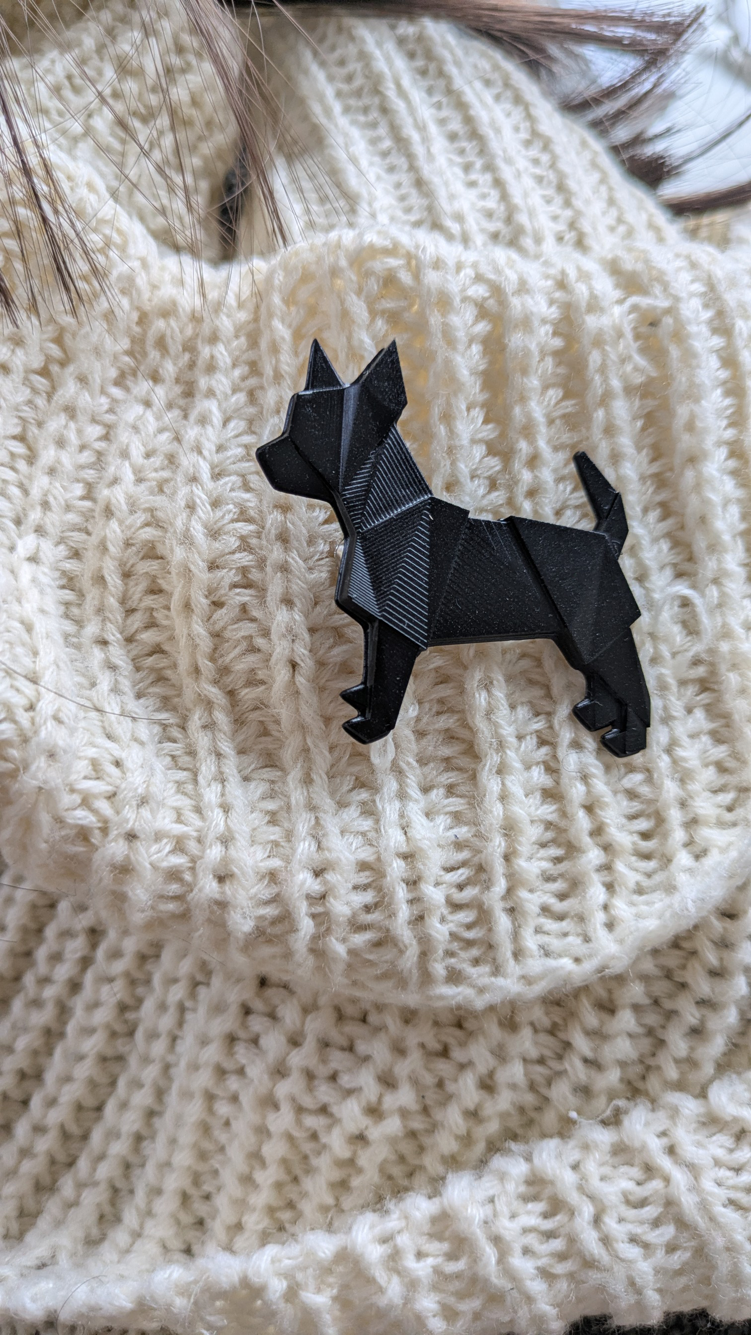 Origami Chihuahua Brooch: Geometric Pinscher Wedding Lapel Pin, photo 3