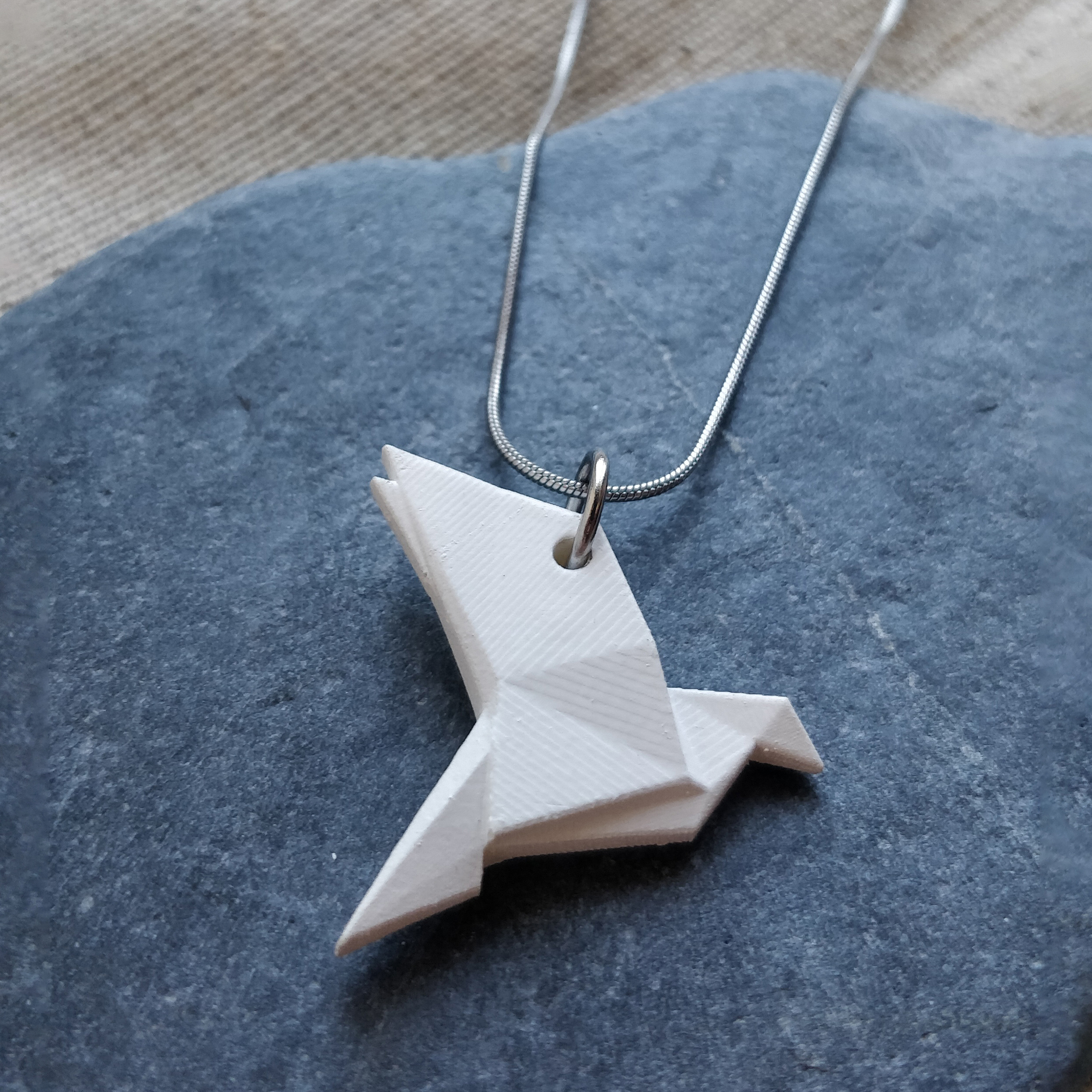 Origami Bird Necklace: Geometric Resin Pendant, Minimalist Jewelry, photo 5