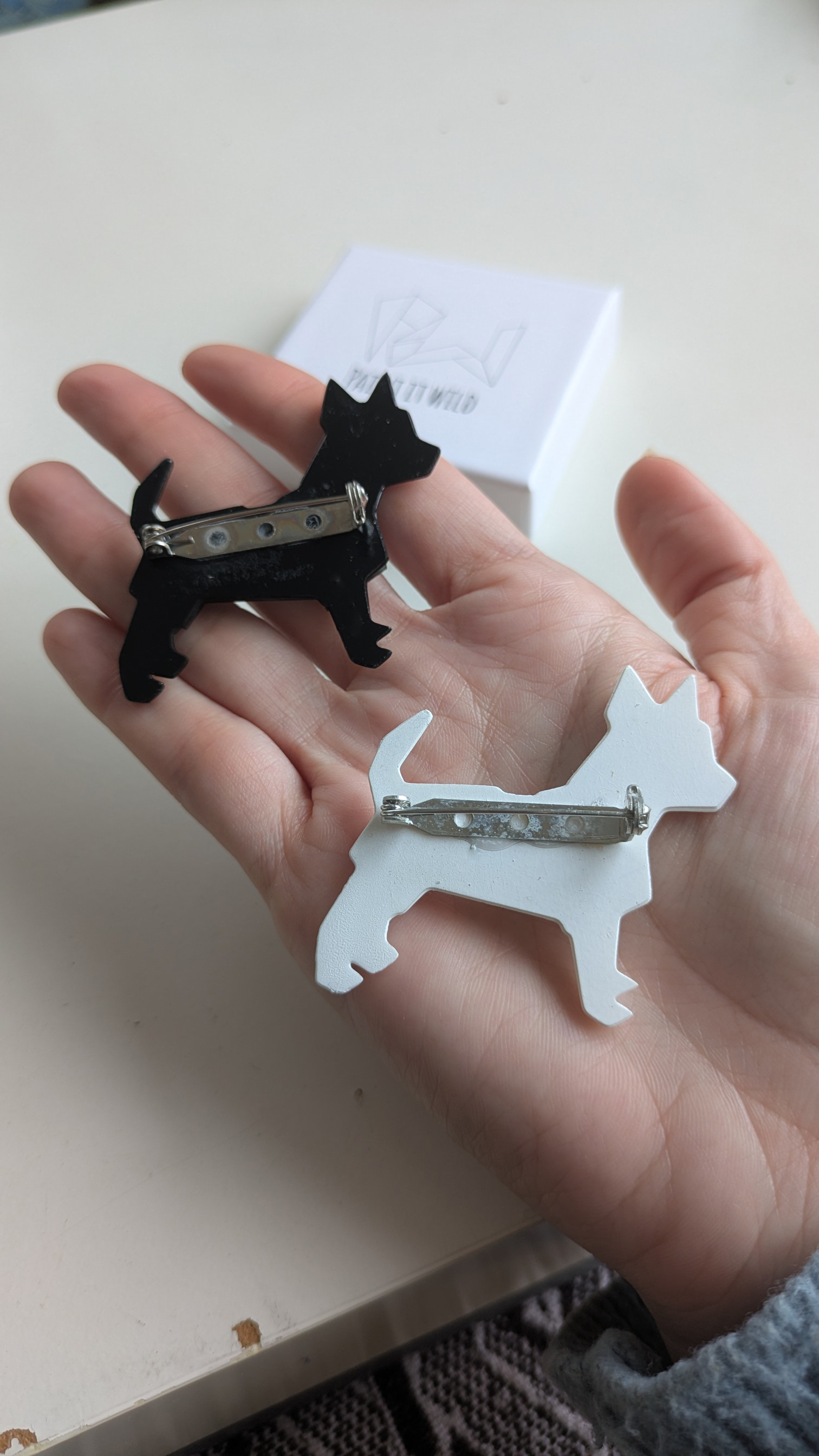 Origami Chihuahua Brooch: Geometric Pinscher Wedding Lapel Pin, photo 4