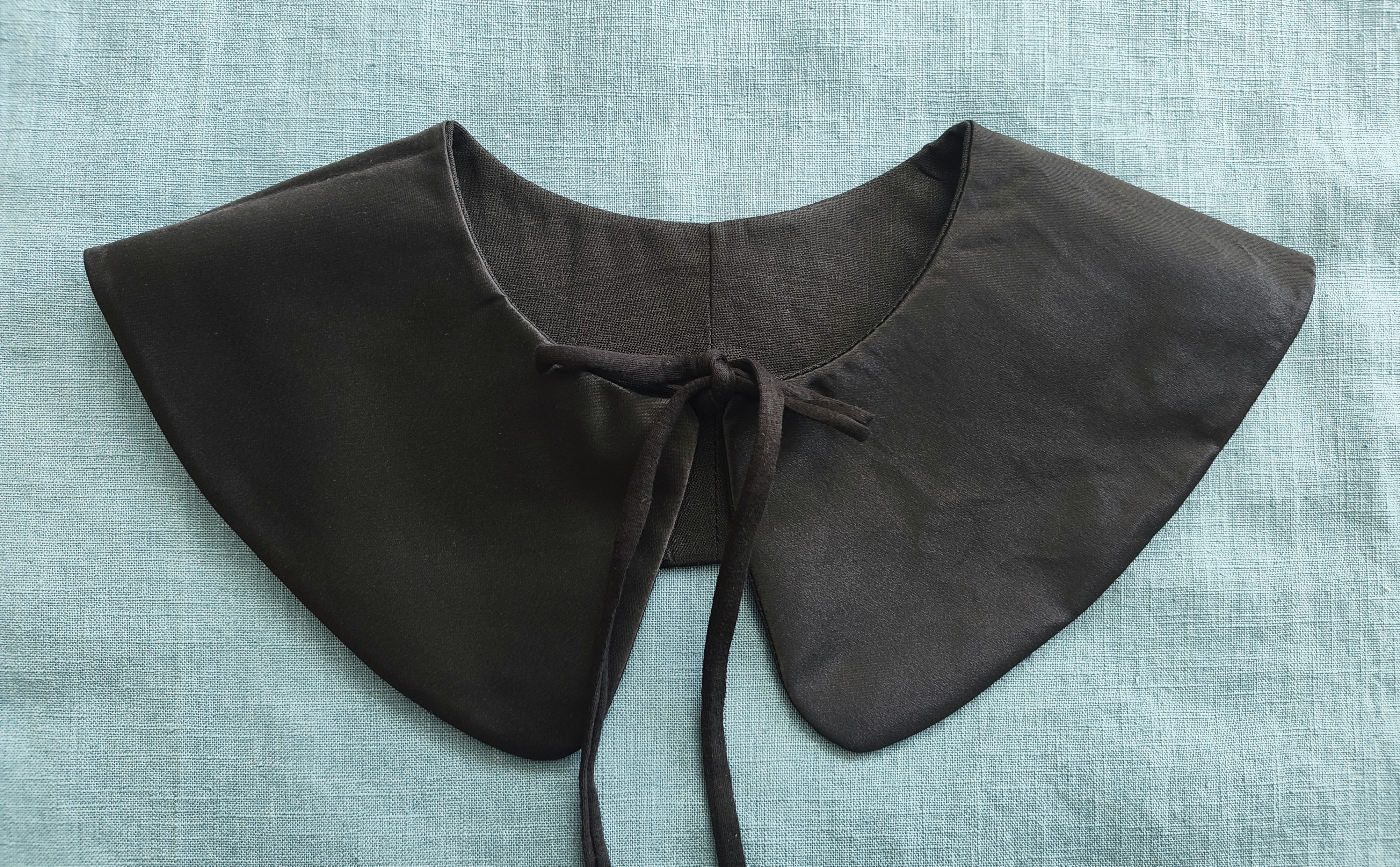 Linen embroidered detachable collar, reversible, serotonin , photo 2