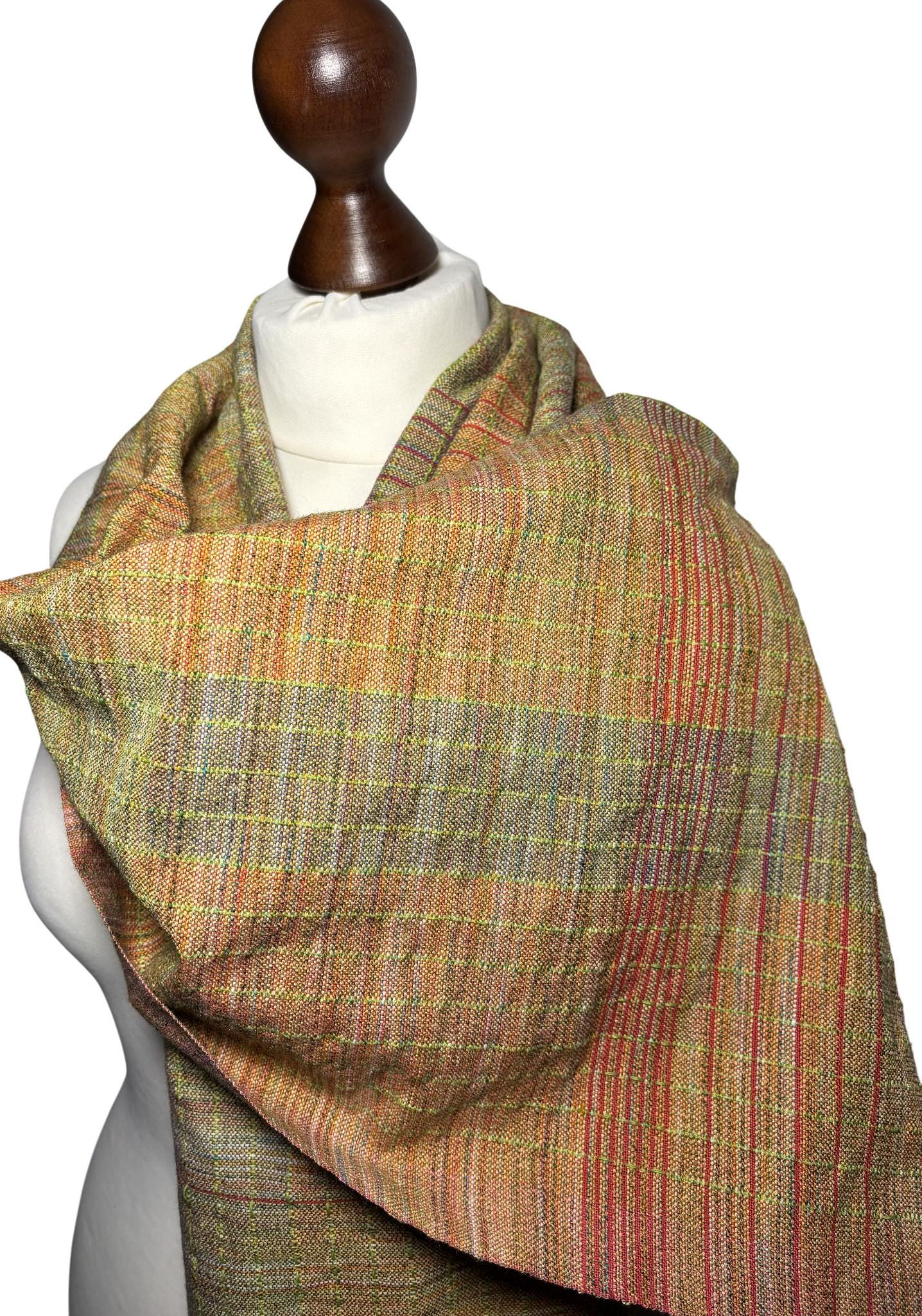 Hand-Dyed Merino Wool Scarf, Fall Colors, Personalizable Giftable Wrap, Woll Schal, Monogram Customizable