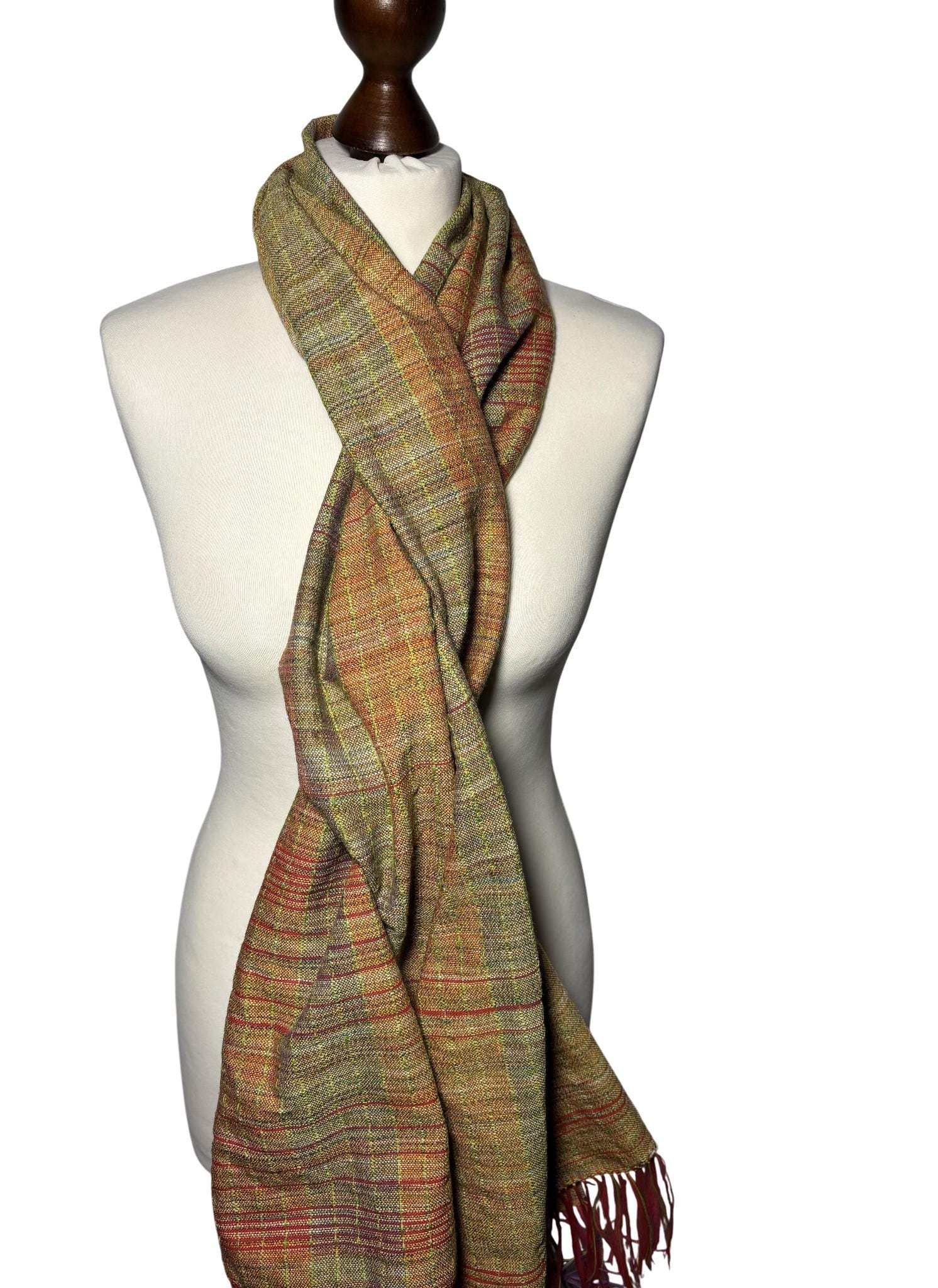 Hand-Dyed Merino Wool Scarf, Fall Colors, Personalizable Giftable Wrap, Woll Schal, Monogram Customizable, photo 2