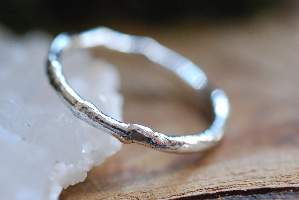 Sterling Silver Ring - Melted Form Perfect For Stacking