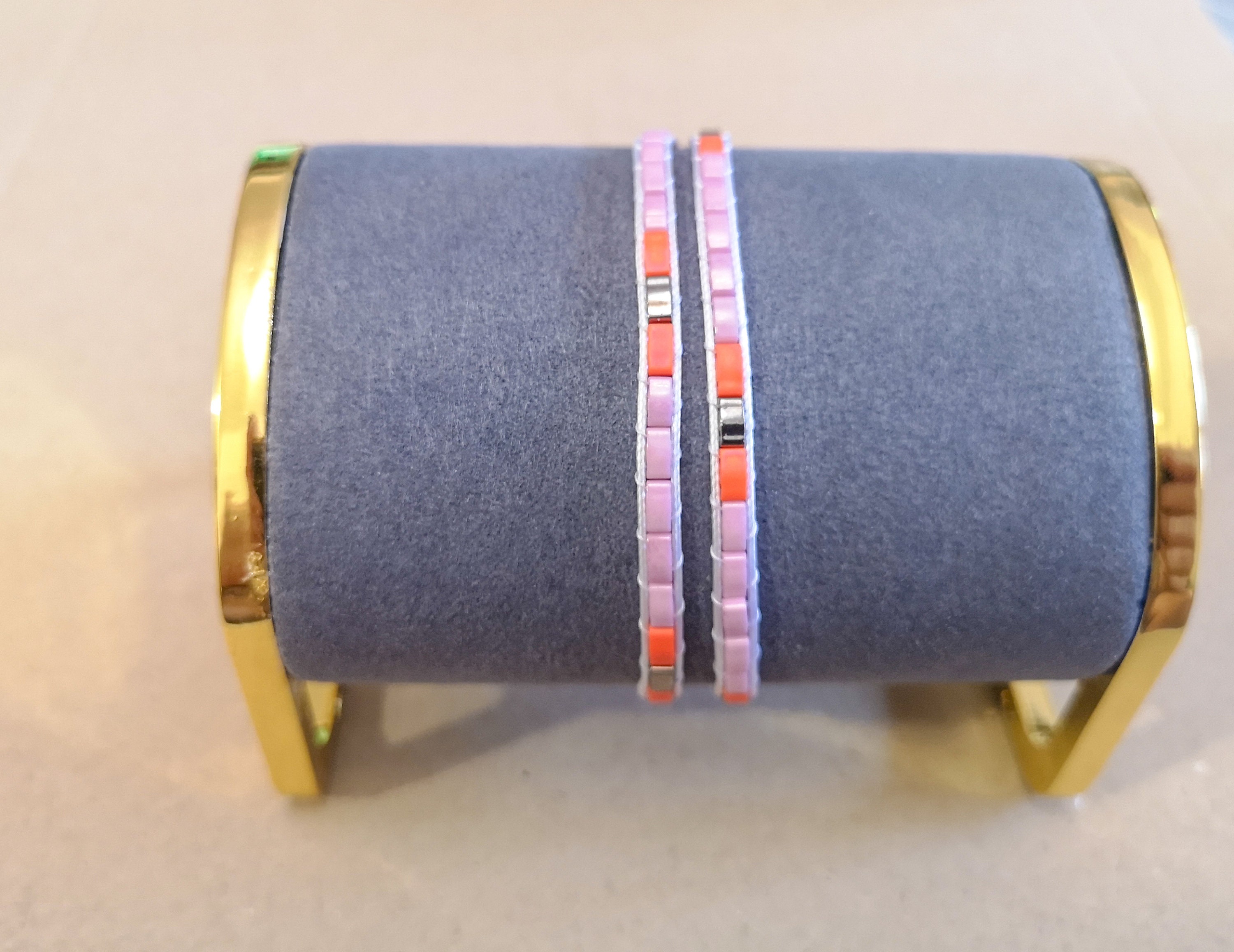 Double wrap bracelet, Pale purple unisex glass bracelet, photo 3