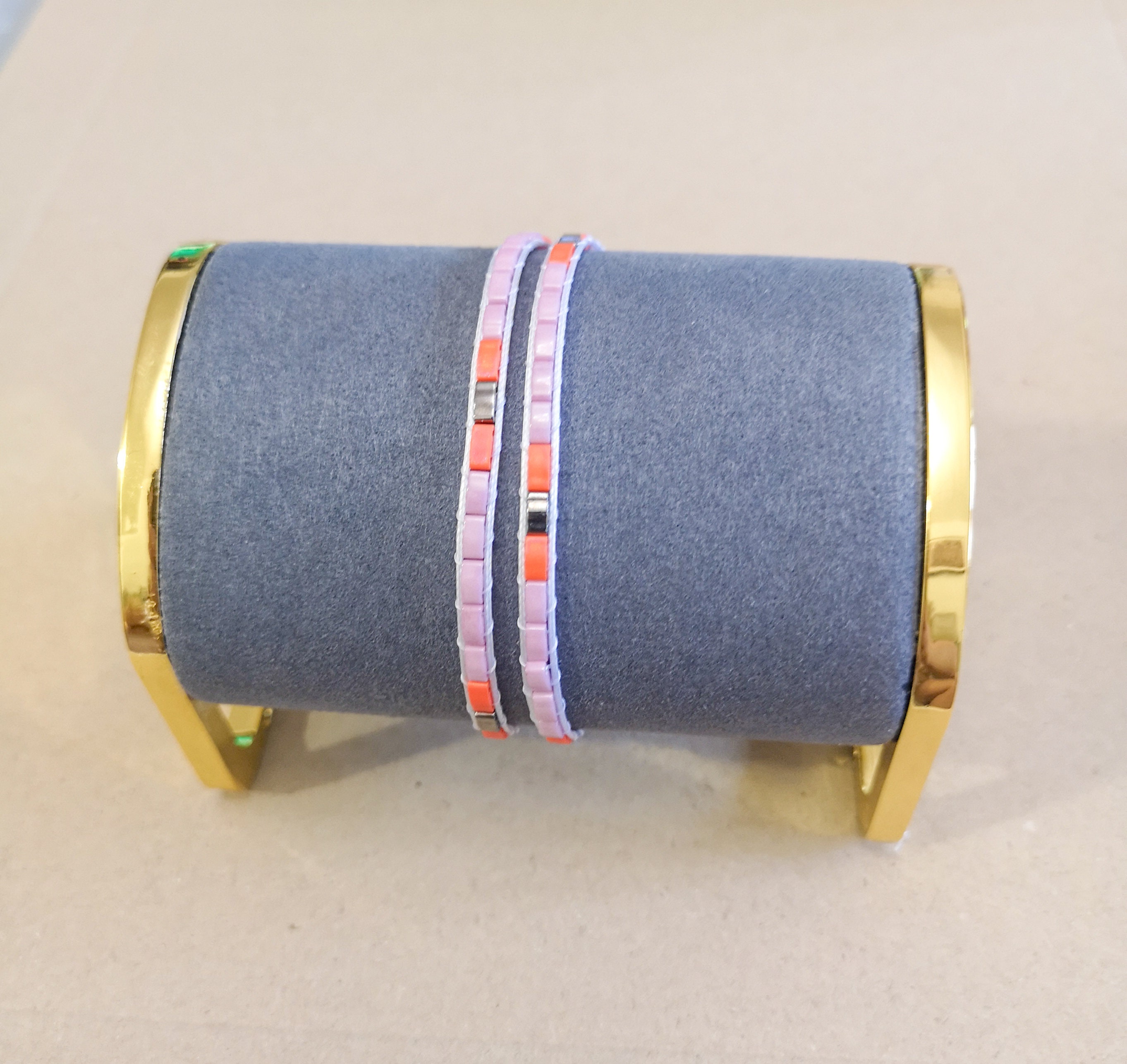 Double wrap bracelet, Pale purple unisex glass bracelet, photo 4