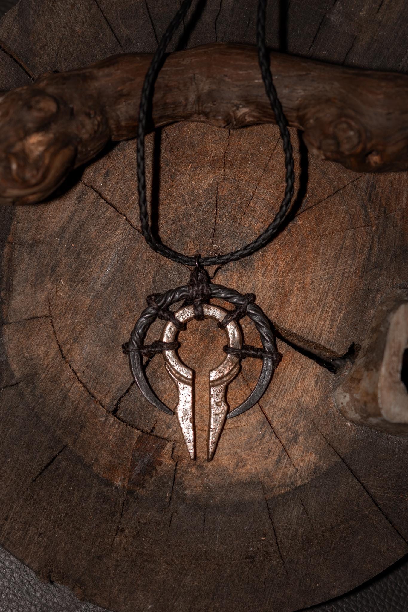 The Veilpiercer Witch Talisman, Hand-forged iron, cast bronze pendant, photo 6