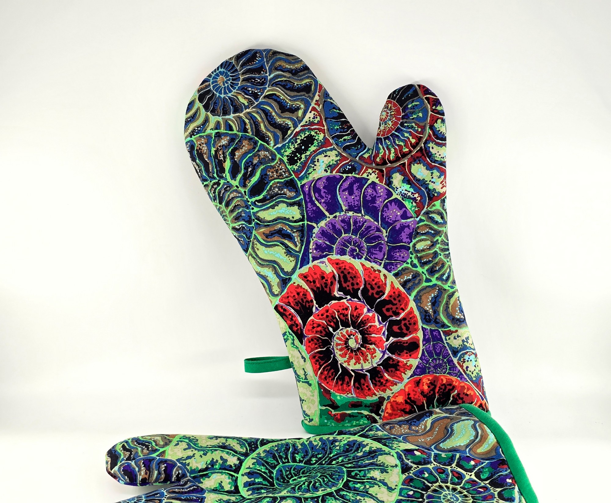 Pair of Handmade Kaffe Fassett Fabric Oven Mitts | Durable & Highly Insulated Pot Holders | Colorful Kitchen Gloves