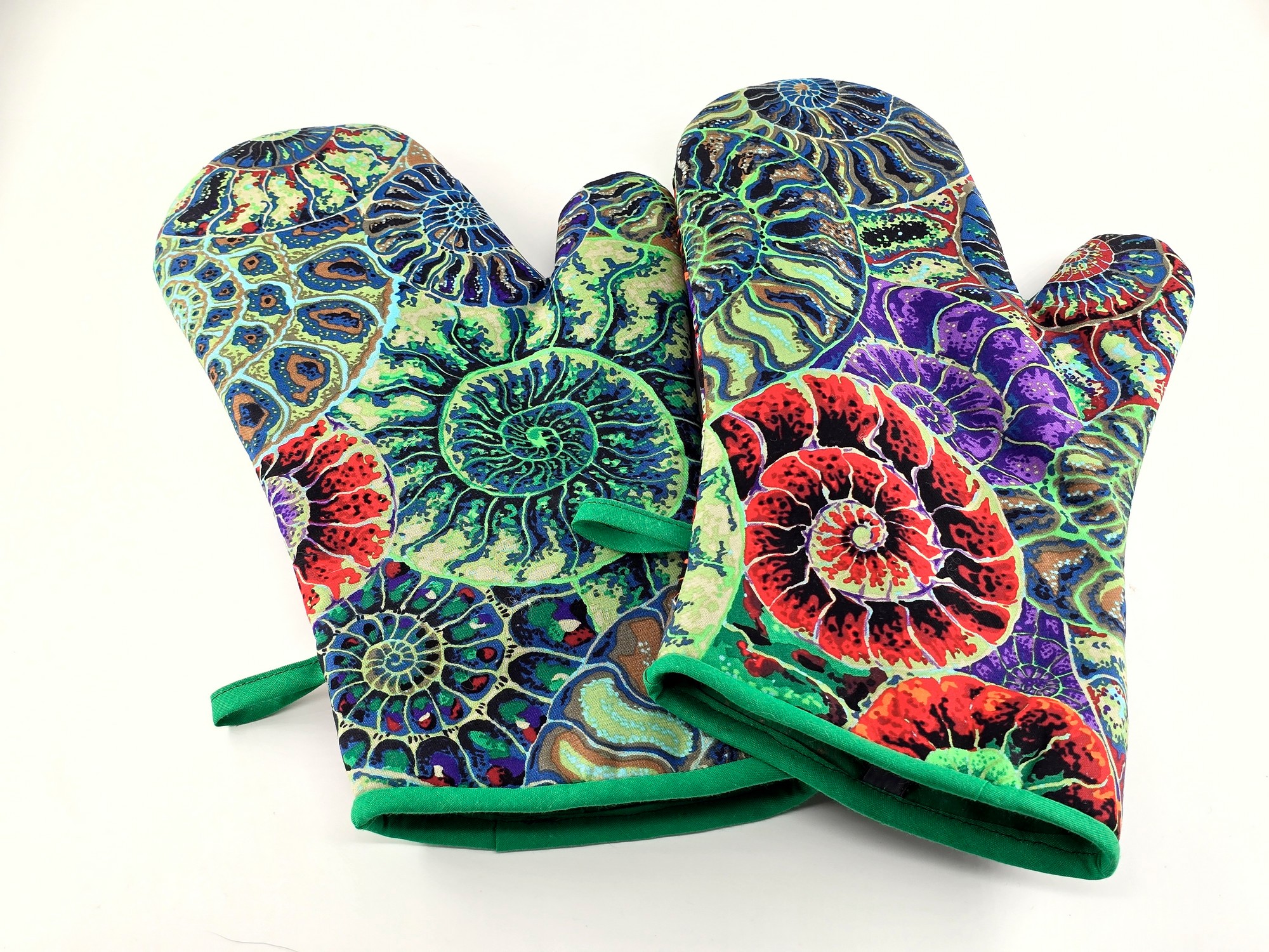 Pair of Handmade Kaffe Fassett Fabric Oven Mitts | Durable & Highly Insulated Pot Holders | Colorful Kitchen Gloves, photo 2