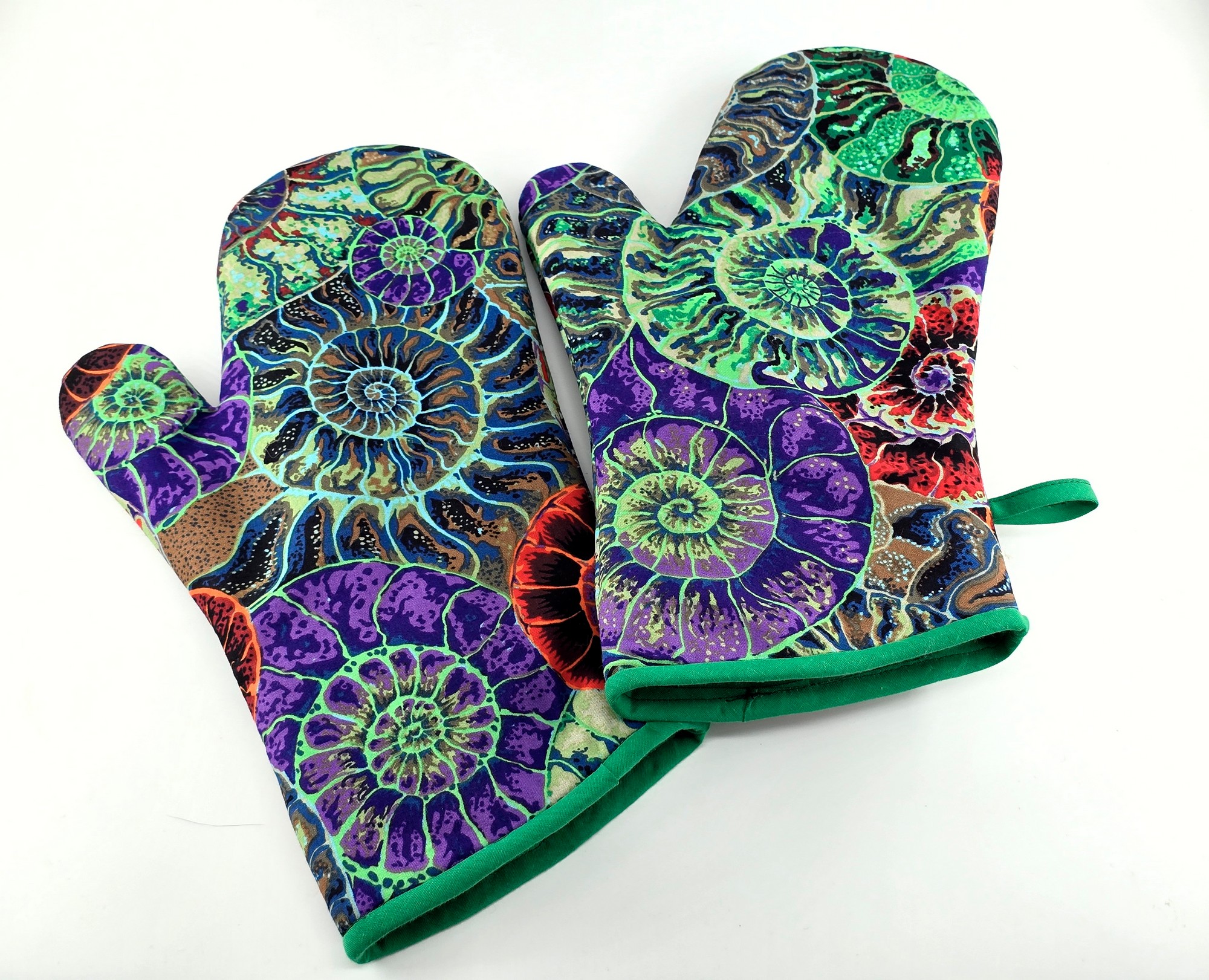 Pair of Handmade Kaffe Fassett Fabric Oven Mitts | Durable & Highly Insulated Pot Holders | Colorful Kitchen Gloves, photo 3
