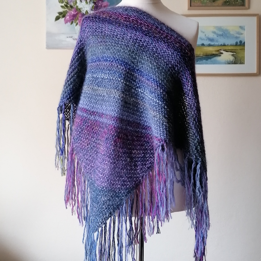 Lilac – a lovely, fluffy, unique boho scarf made from merino and cashmere, photo 2