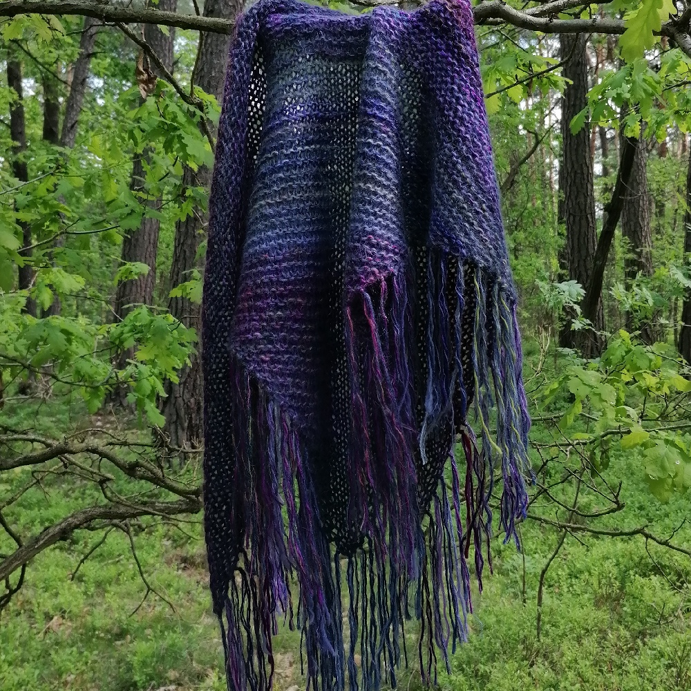 Lilac – a lovely, fluffy, unique boho scarf made from merino and cashmere, photo 5