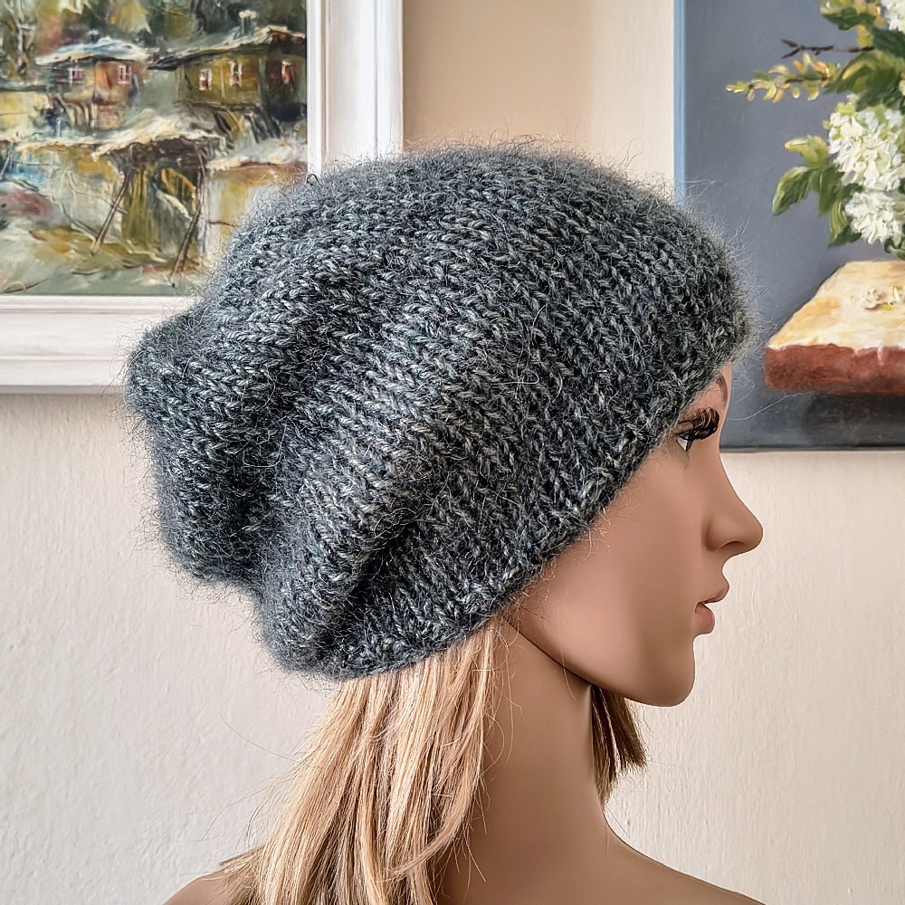 A lovely, exclusive, cosy hat made from silk and merino wool