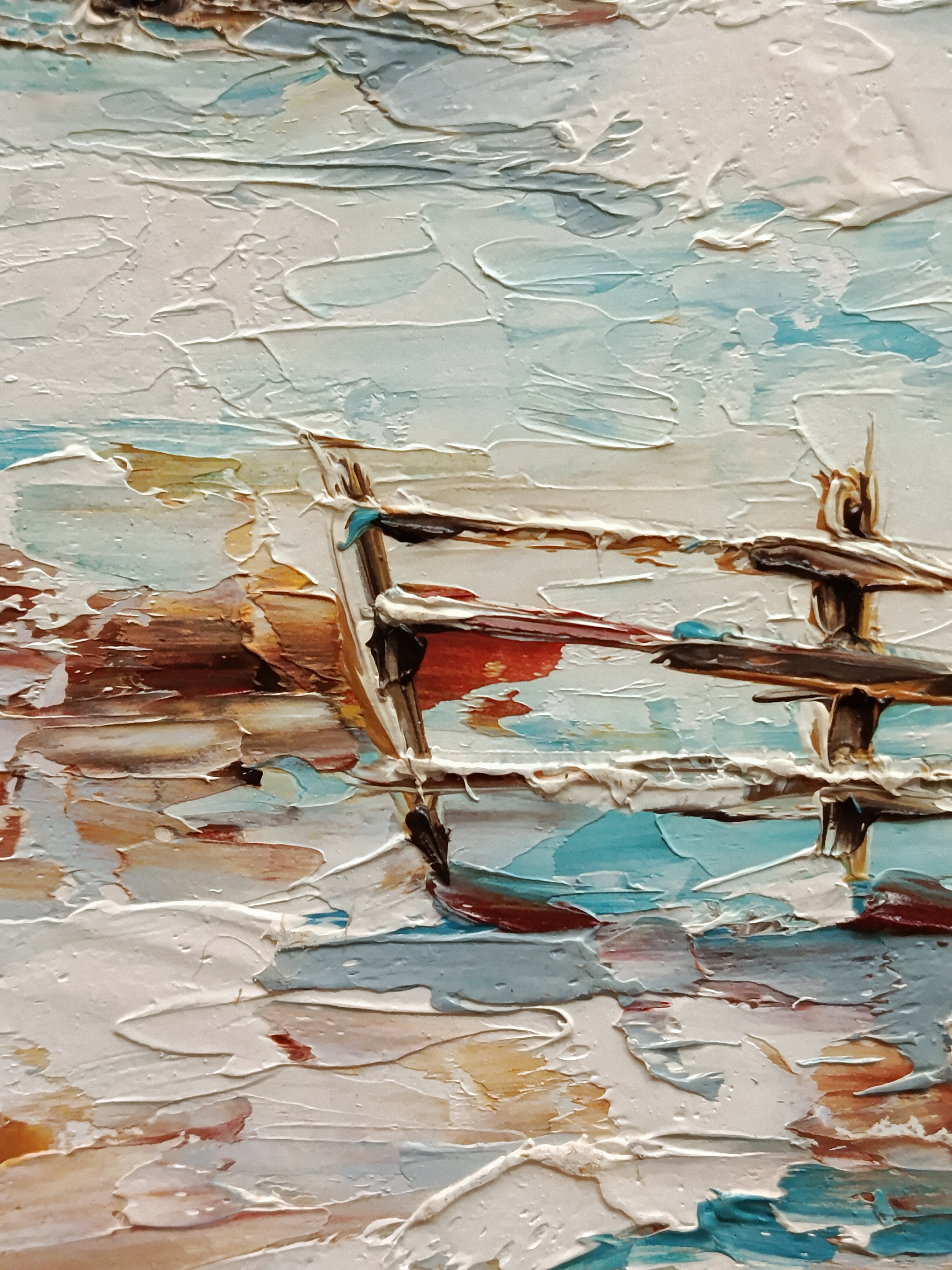 Winter scene. Original small oil painting art, photo 2