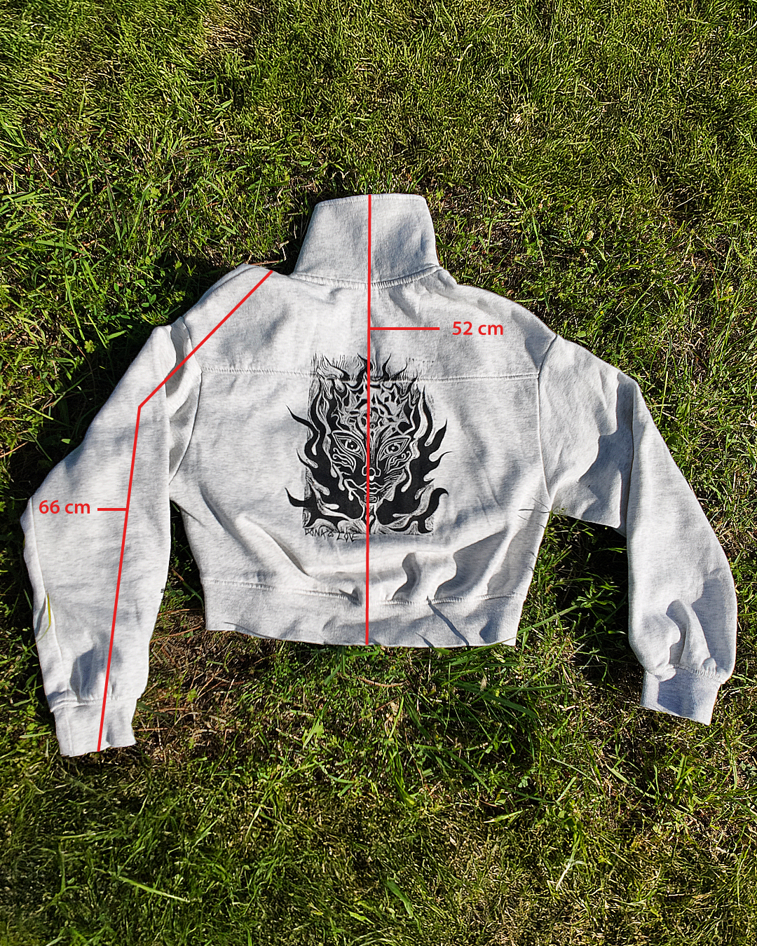 Handprinted Womens Hoodie, Surreal Linocut Sweatshirt, photo 2