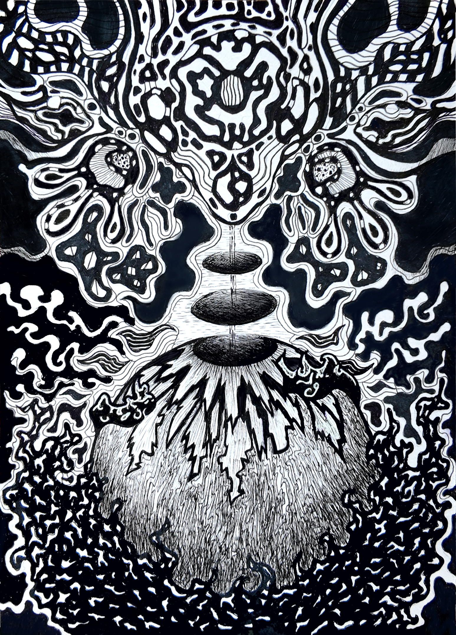 Original Hand-drawn Cosmic Graphic Artwork, photo 2