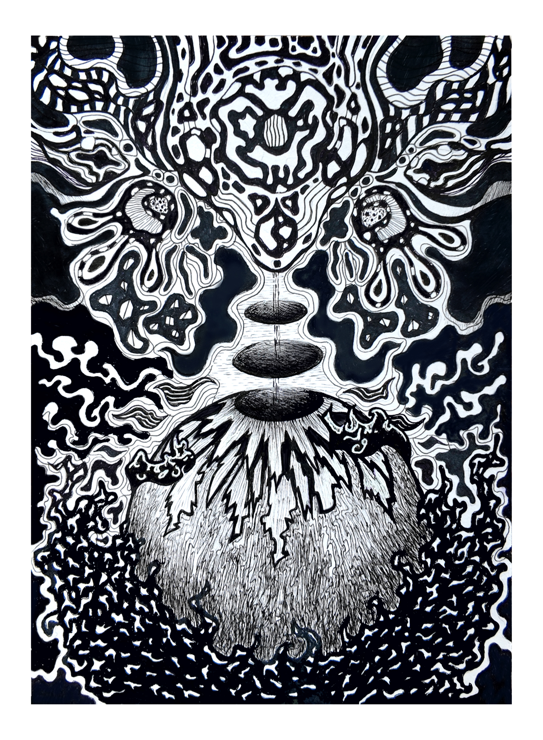 Original Hand-drawn Cosmic Graphic Artwork, photo 3