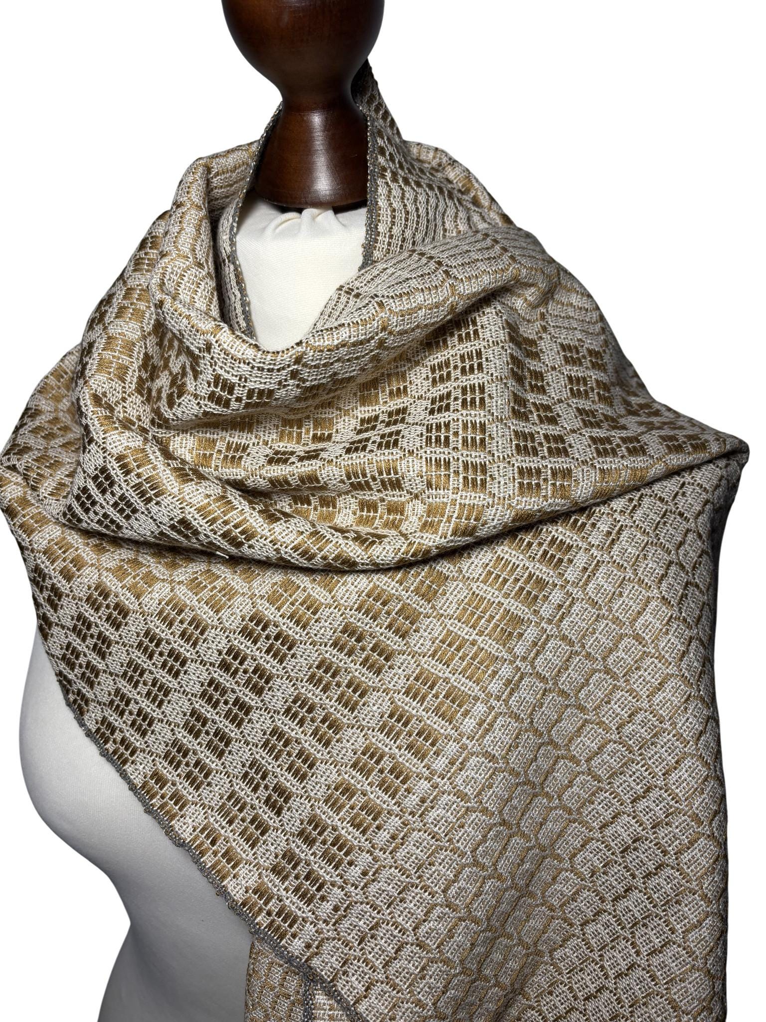 Hand-Dyed Gold Silk Scarf: Large Wrap, Festival Shawl, Monogram Customizable, photo 2