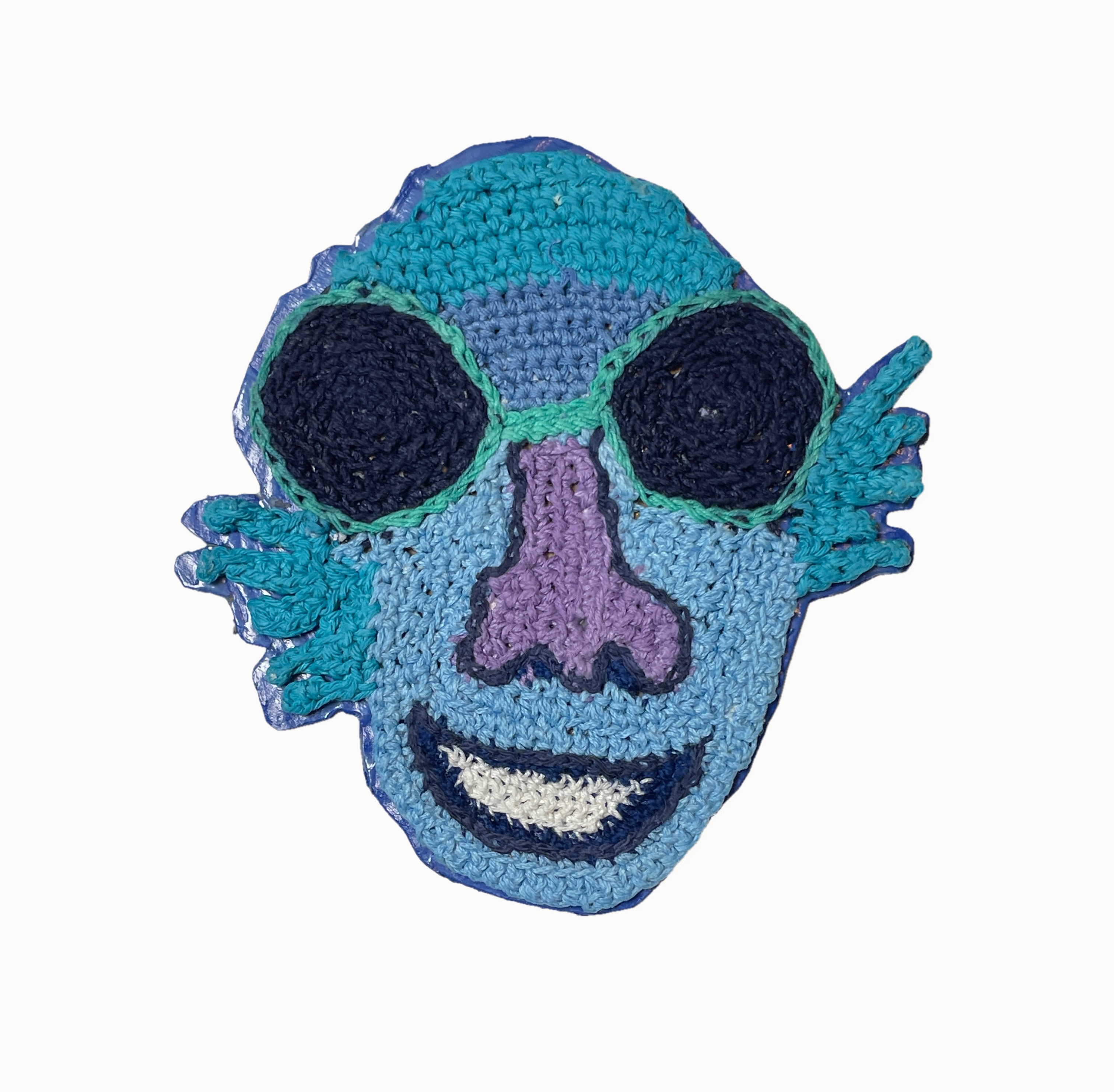 "Hello nighttime". Freeform crochet wall plaque, wall art, 5 pieces, photo 3