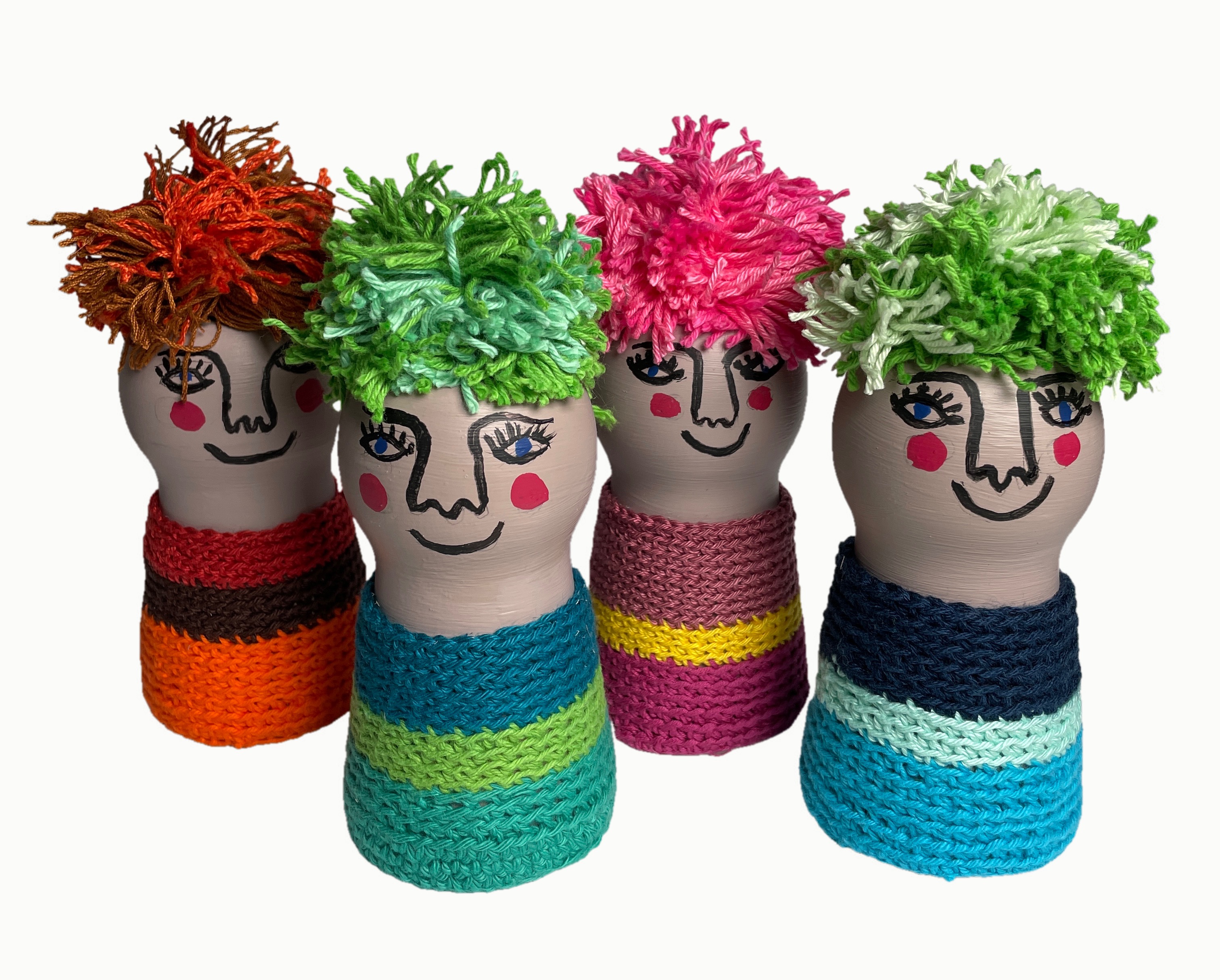 Set of four remake figurines, Bothilda, Klothilda, Gunhilda and Brunhilda
