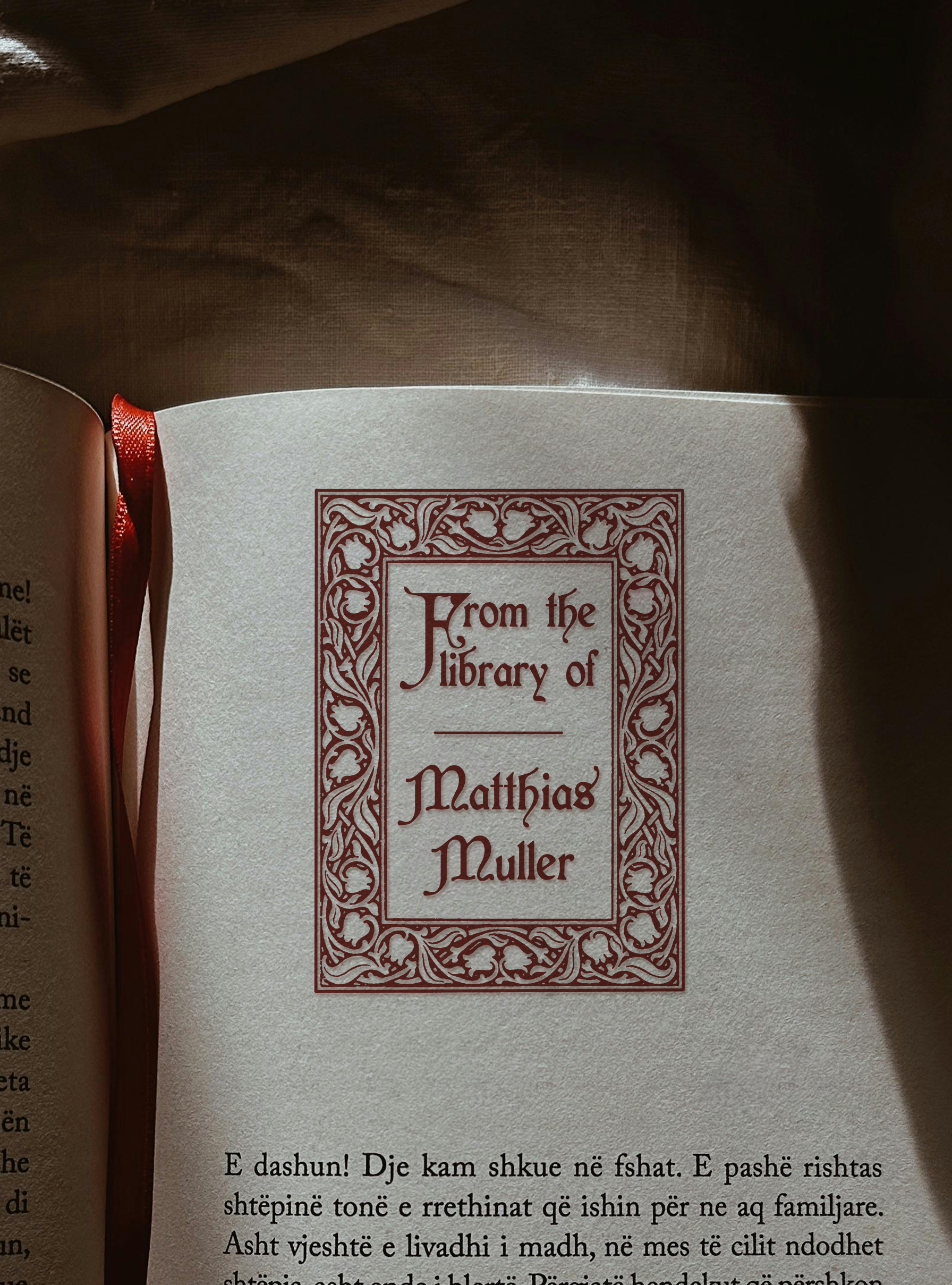 Personal Library Book Stamp Book Lover Gift for Man Ex Libris Bookplate Collectible Library Stamp, photo 6