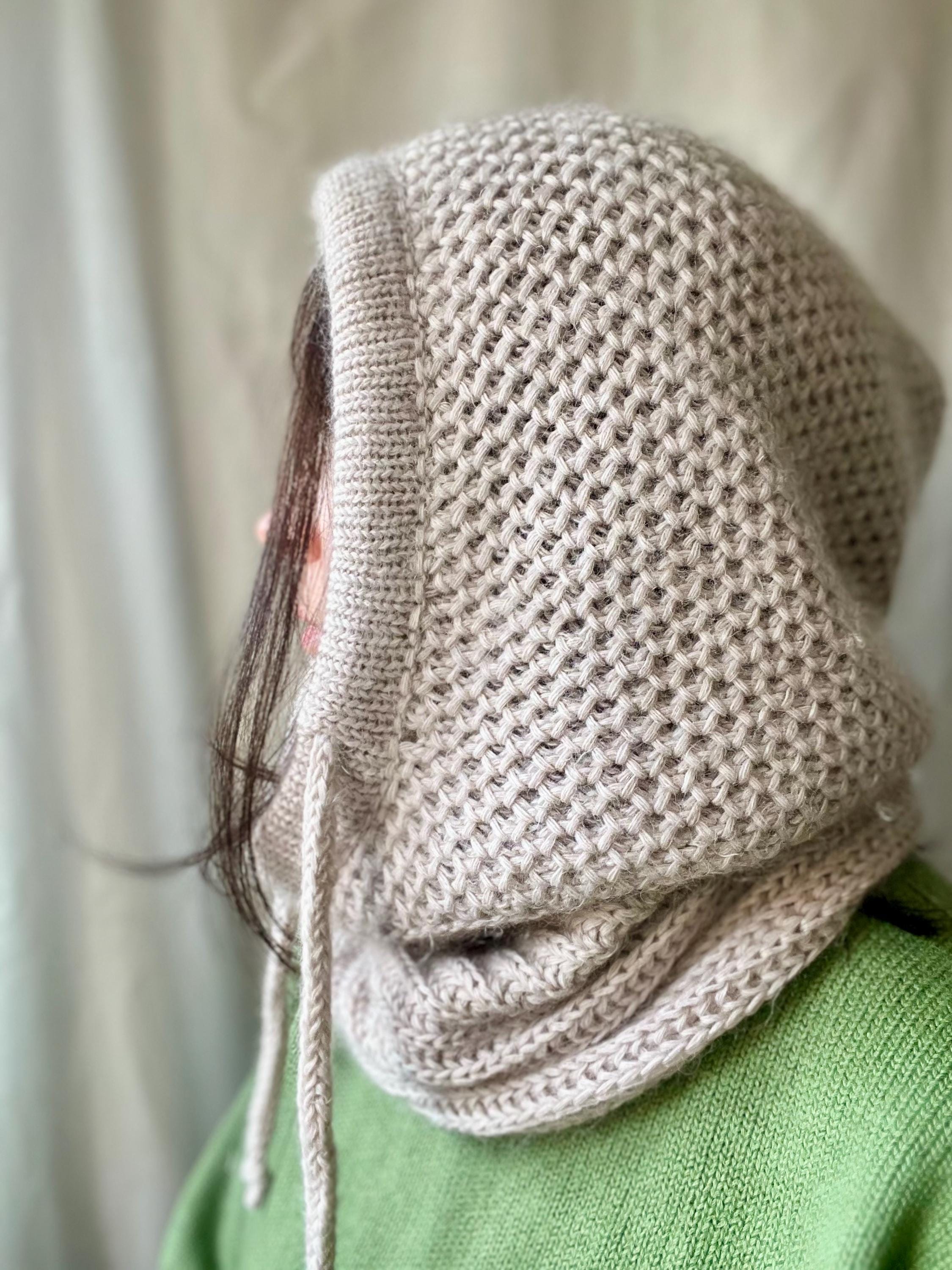 Hand Knit Alpaca Mohair Balaclava Scarf, Women's Winter Hooded Cowl, photo 4