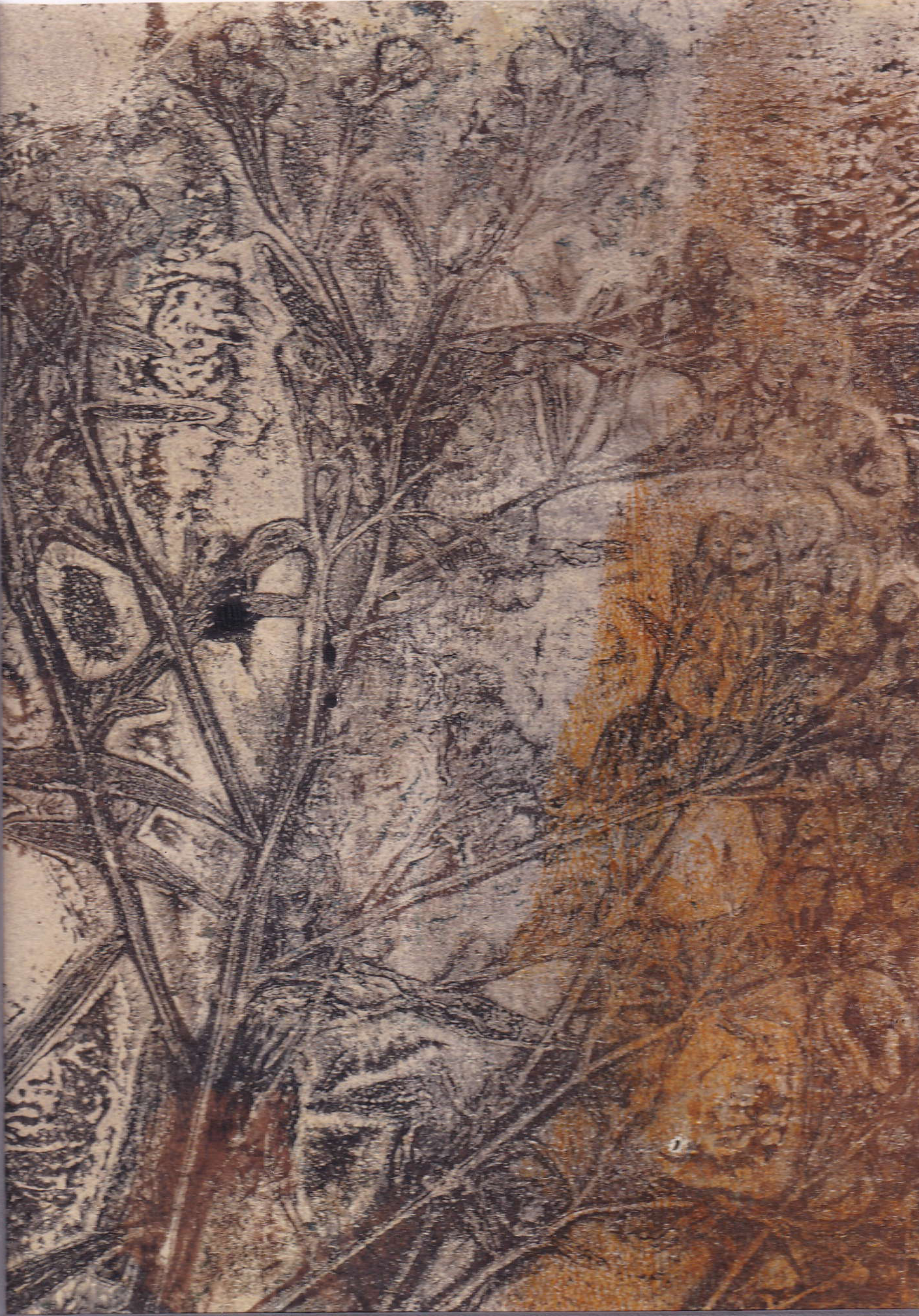 Monoprint - an unique artwork, printed with wildflower - A4 matt included - ready to frame, photo 2