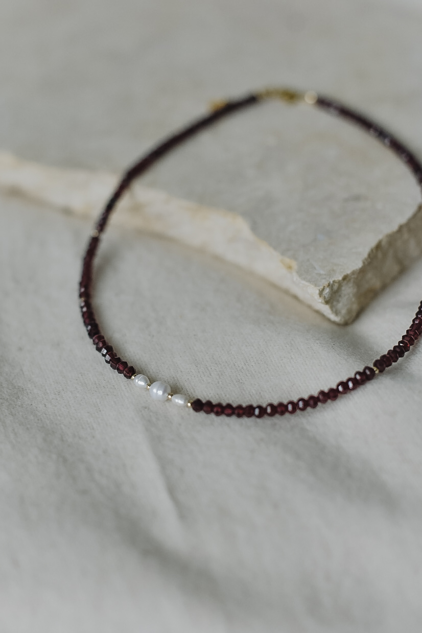 Garnet and Natural Pearls necklace, photo 4