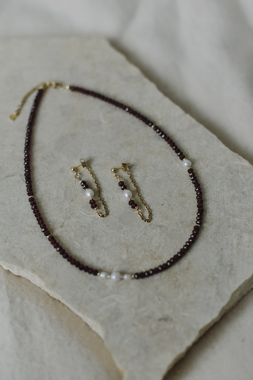 Garnet and Natural Pearls necklace, photo 5