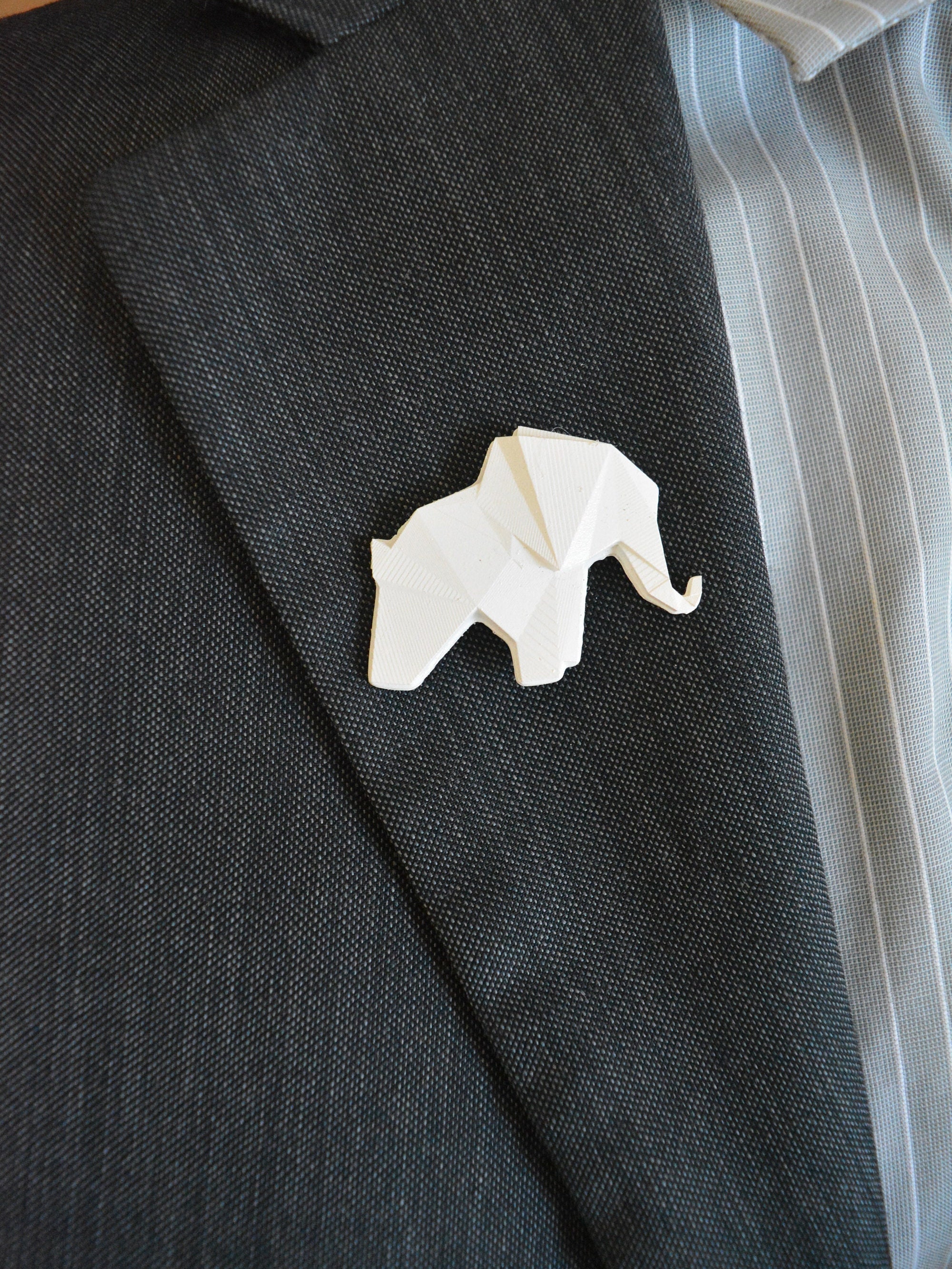 Origami elephant brooch: geometric badge, contemporary Wedding Lapel Pin gift, photo 5