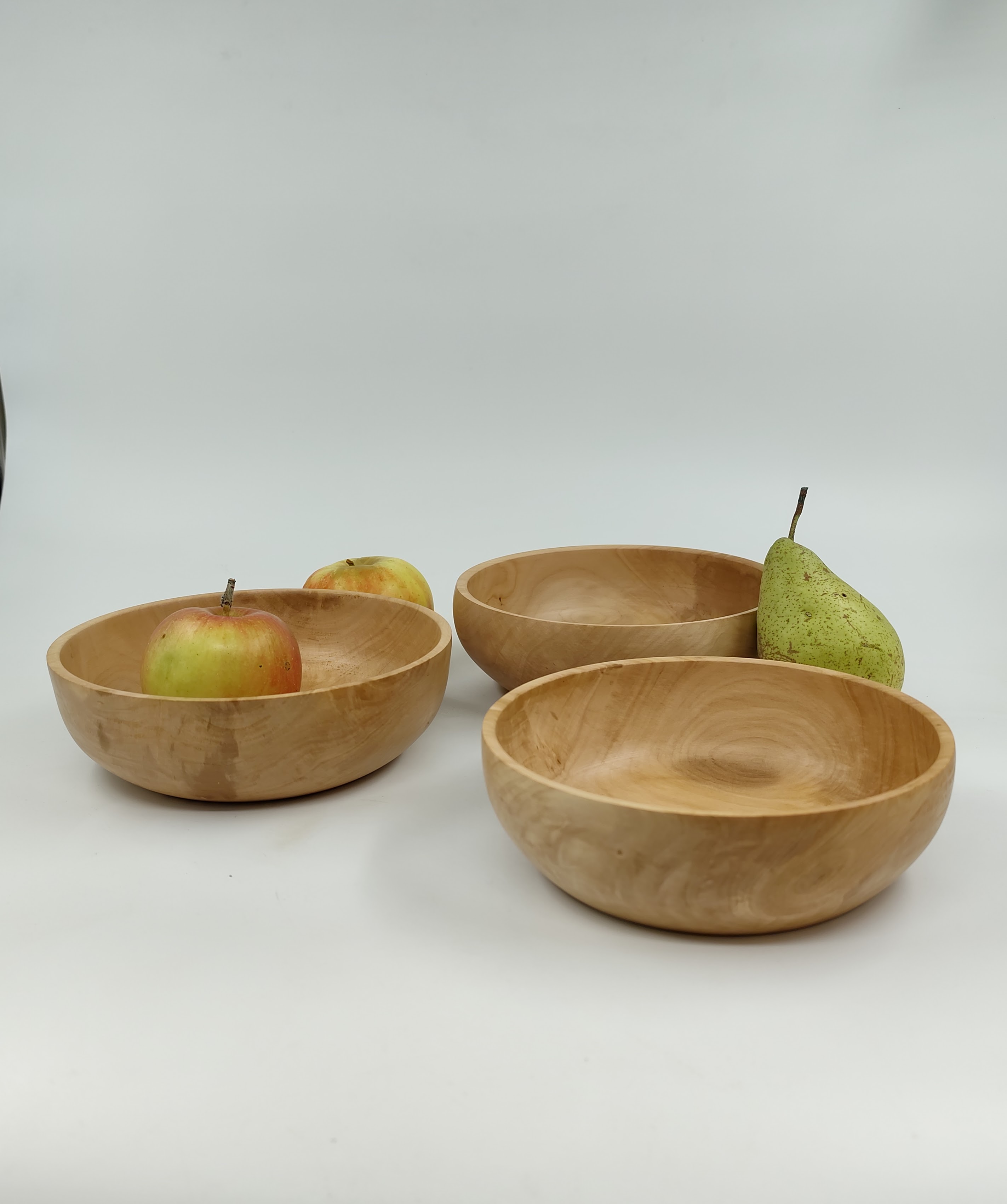 Set of 3 smaller wooden bowl, handmade, handturned, pear wood, photo 5