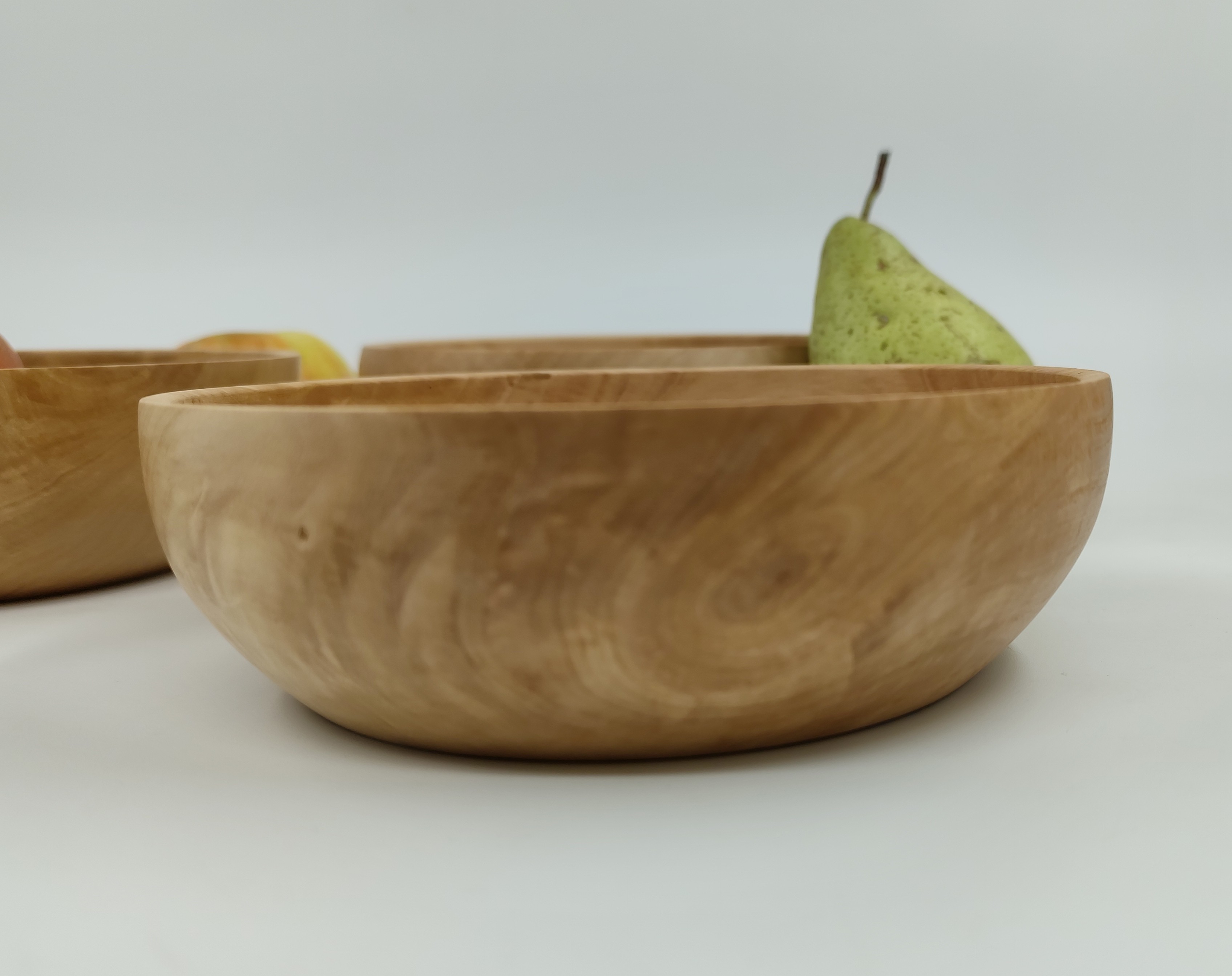 Set of 3 smaller wooden bowl, handmade, handturned, pear wood, photo 6
