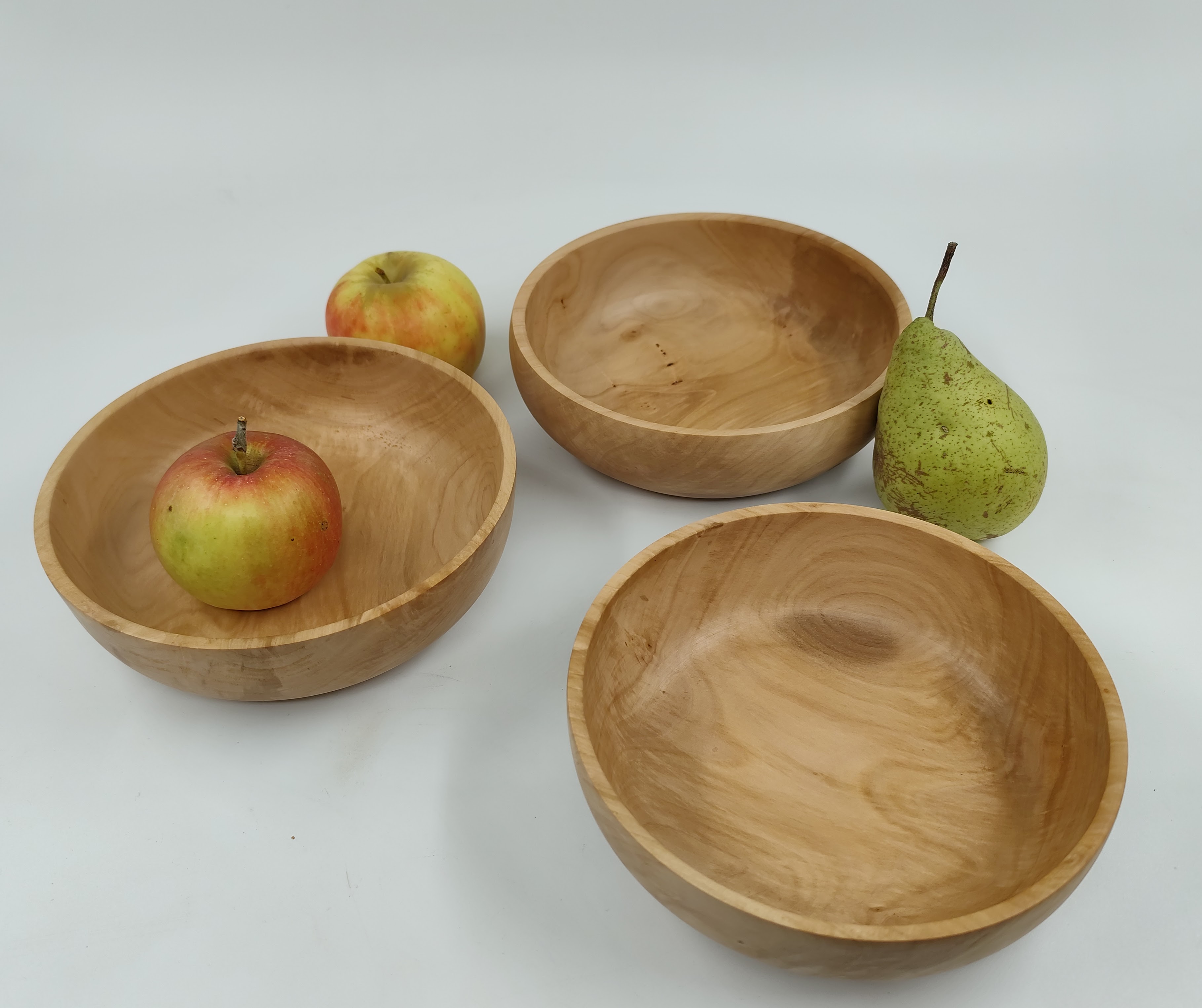 Set of 3 smaller wooden bowl, handmade, handturned, pear wood, photo 2