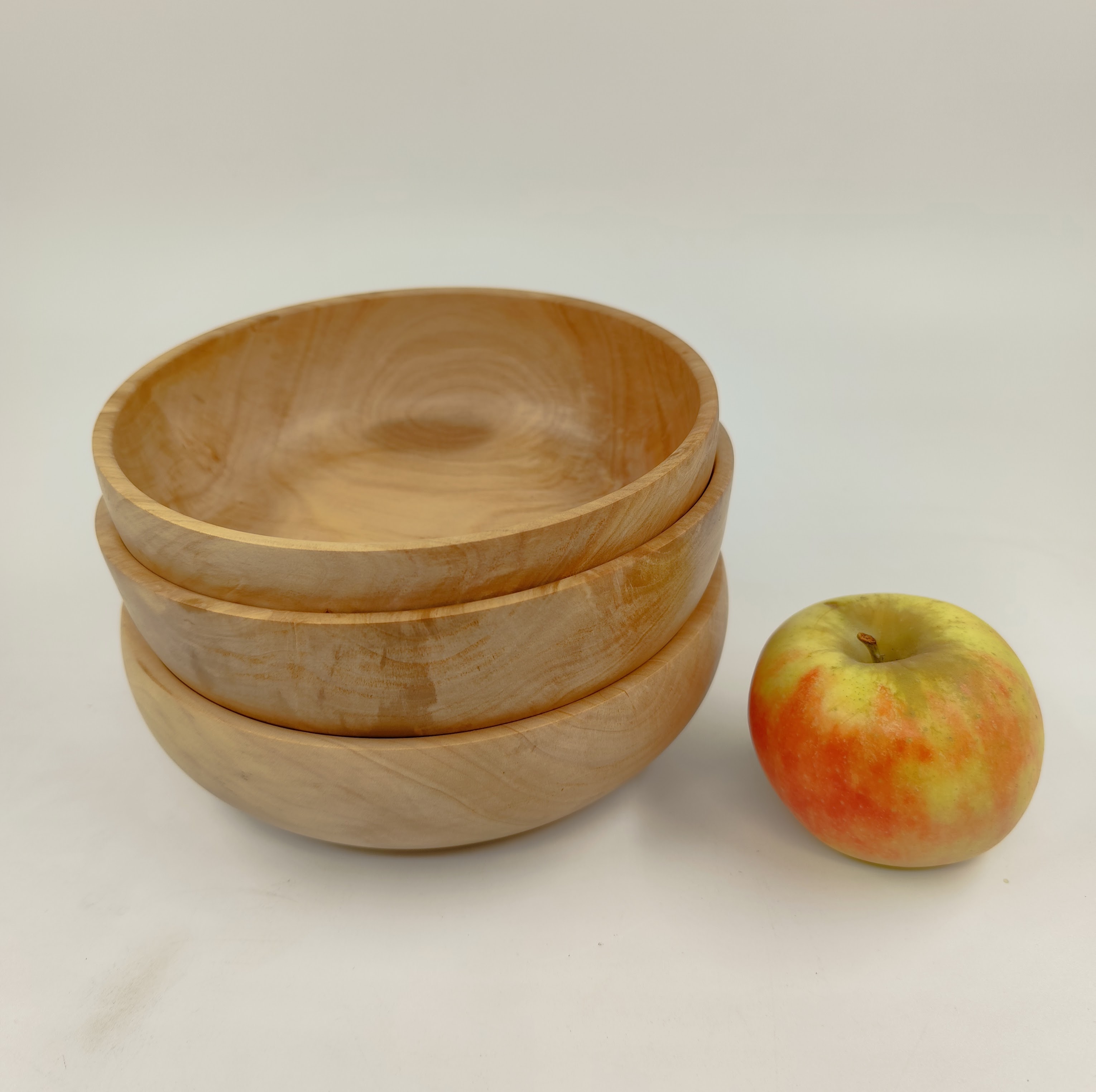 Set of 3 smaller wooden bowl, handmade, handturned, pear wood, photo 3