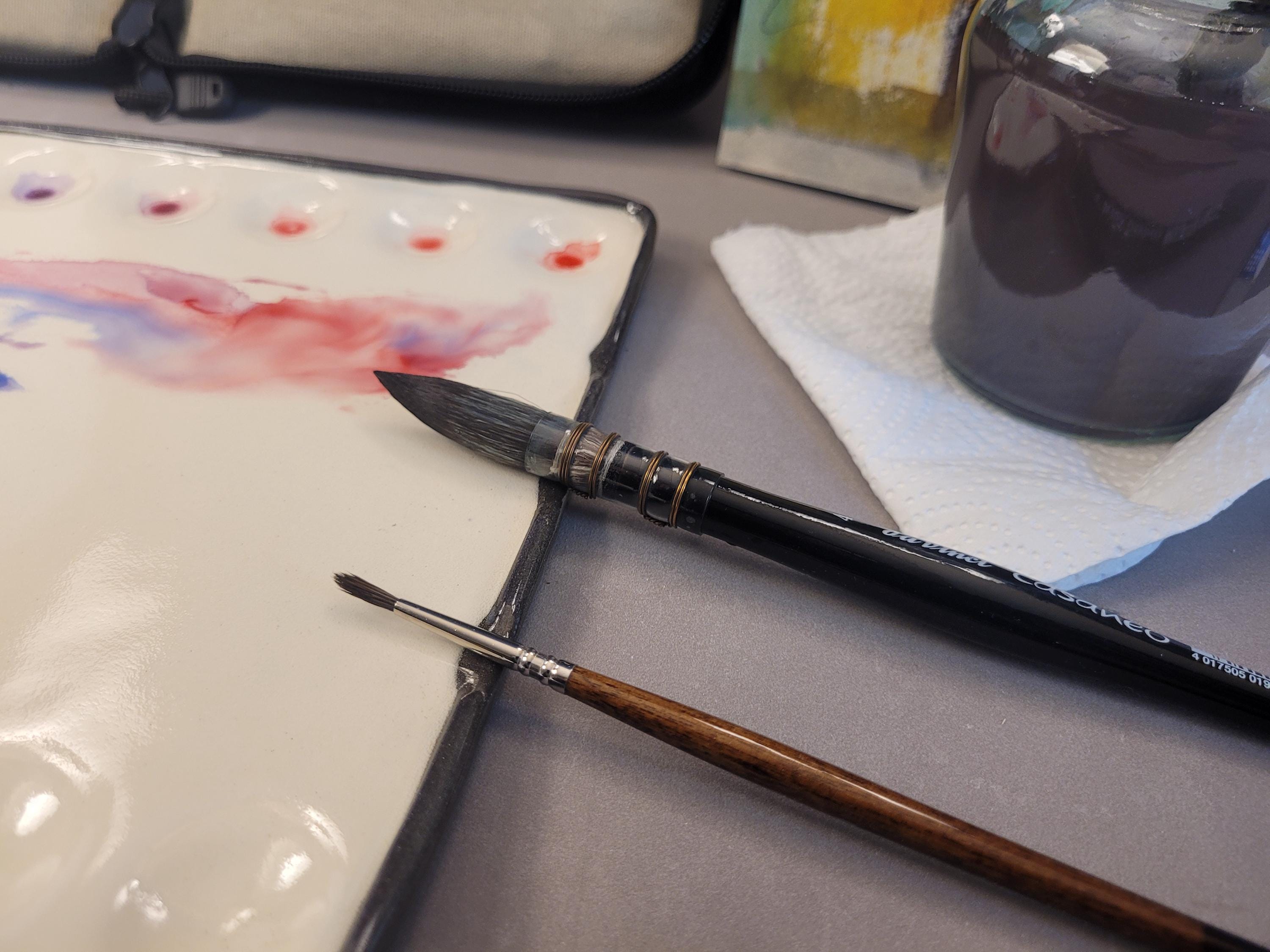 Handmade Ceramic Watercolor Palette – Minimalist Studio Mixing Tray, photo 5