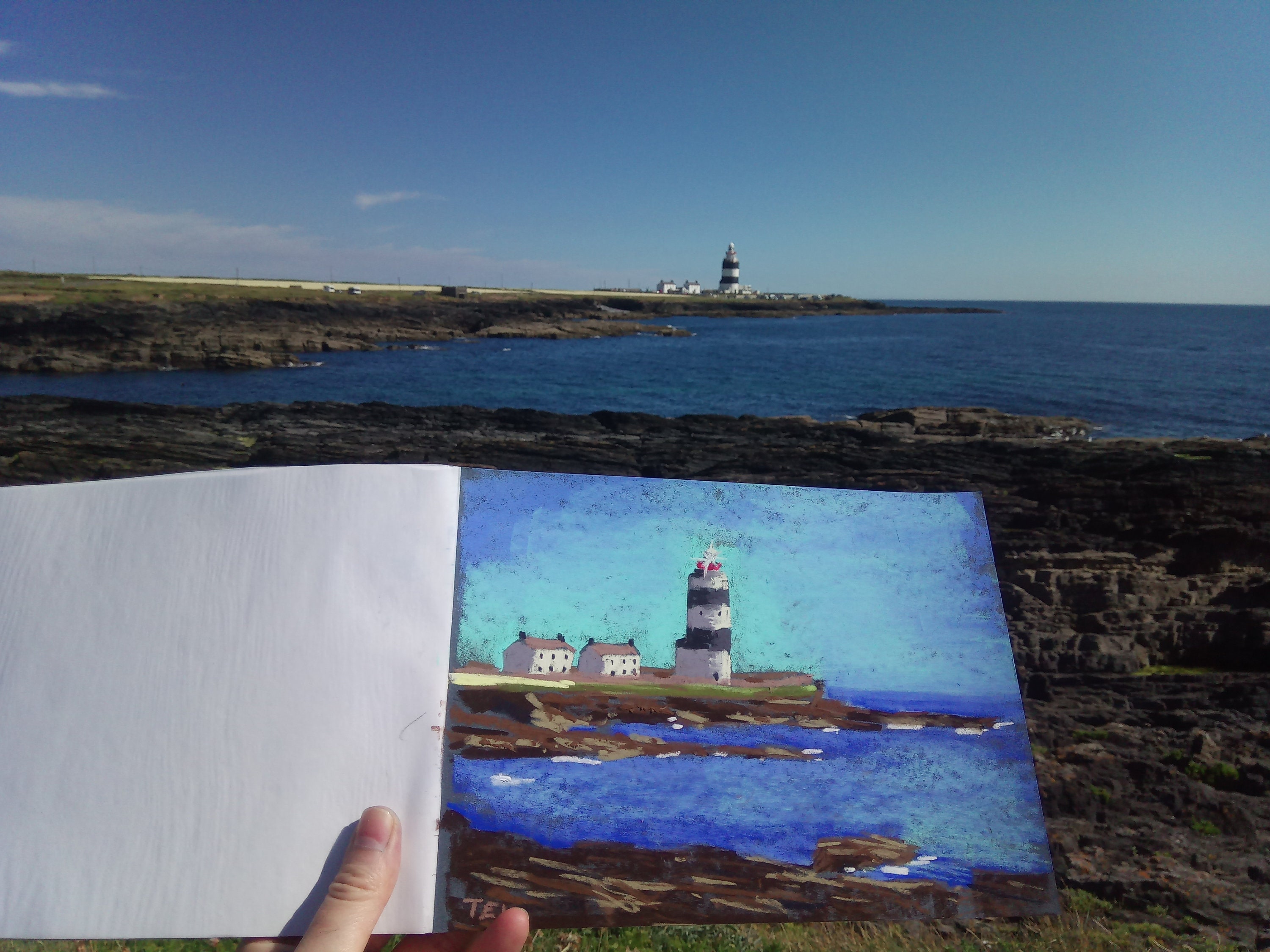 Hook Lighthouse - Original Pastel Painting 9x7' - Co. Wexford Hook Head, photo 2