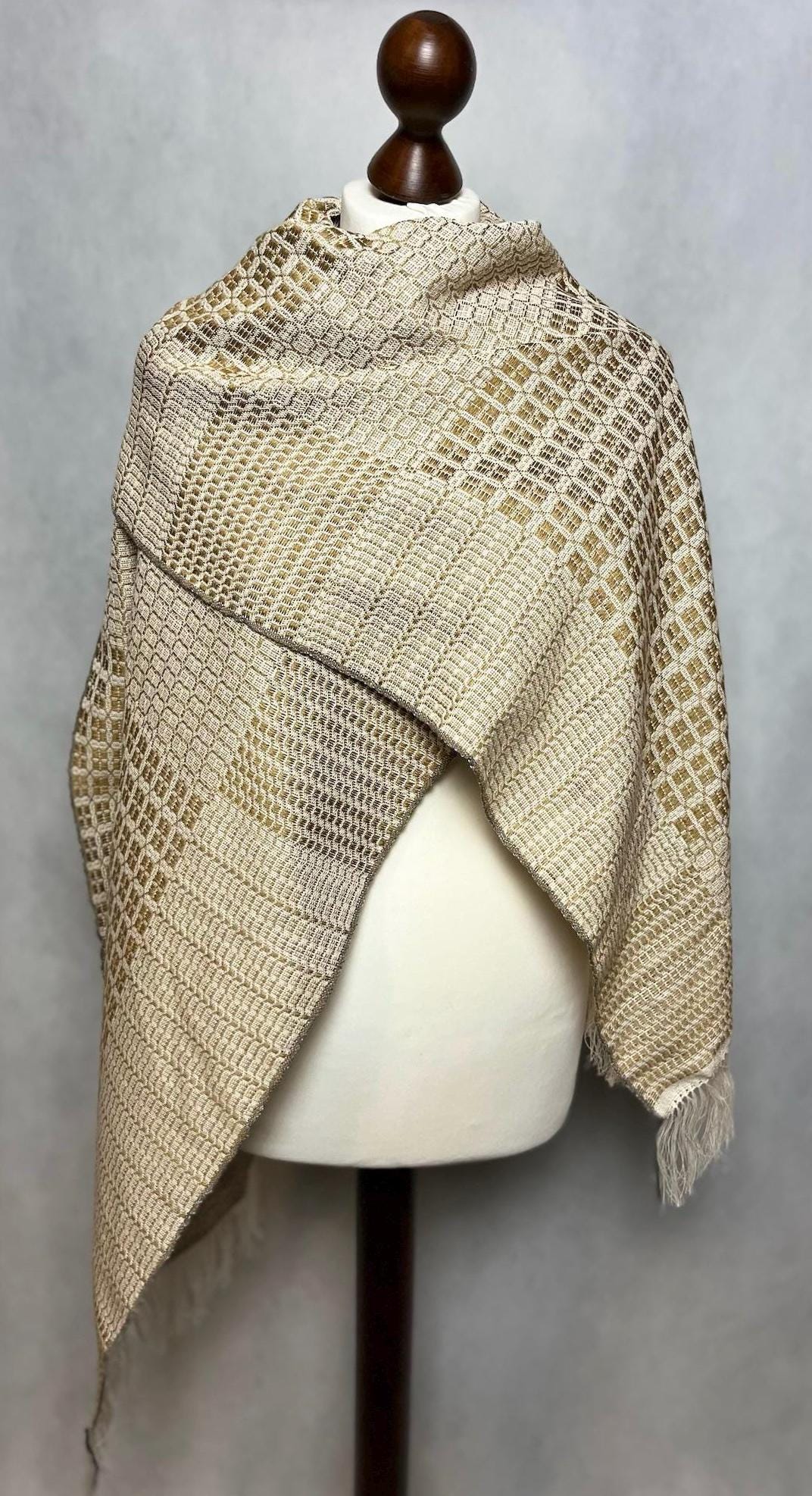 Hand-Dyed Gold Silk Scarf: Large Wrap, Festival Shawl, Monogram Customizable, photo 6