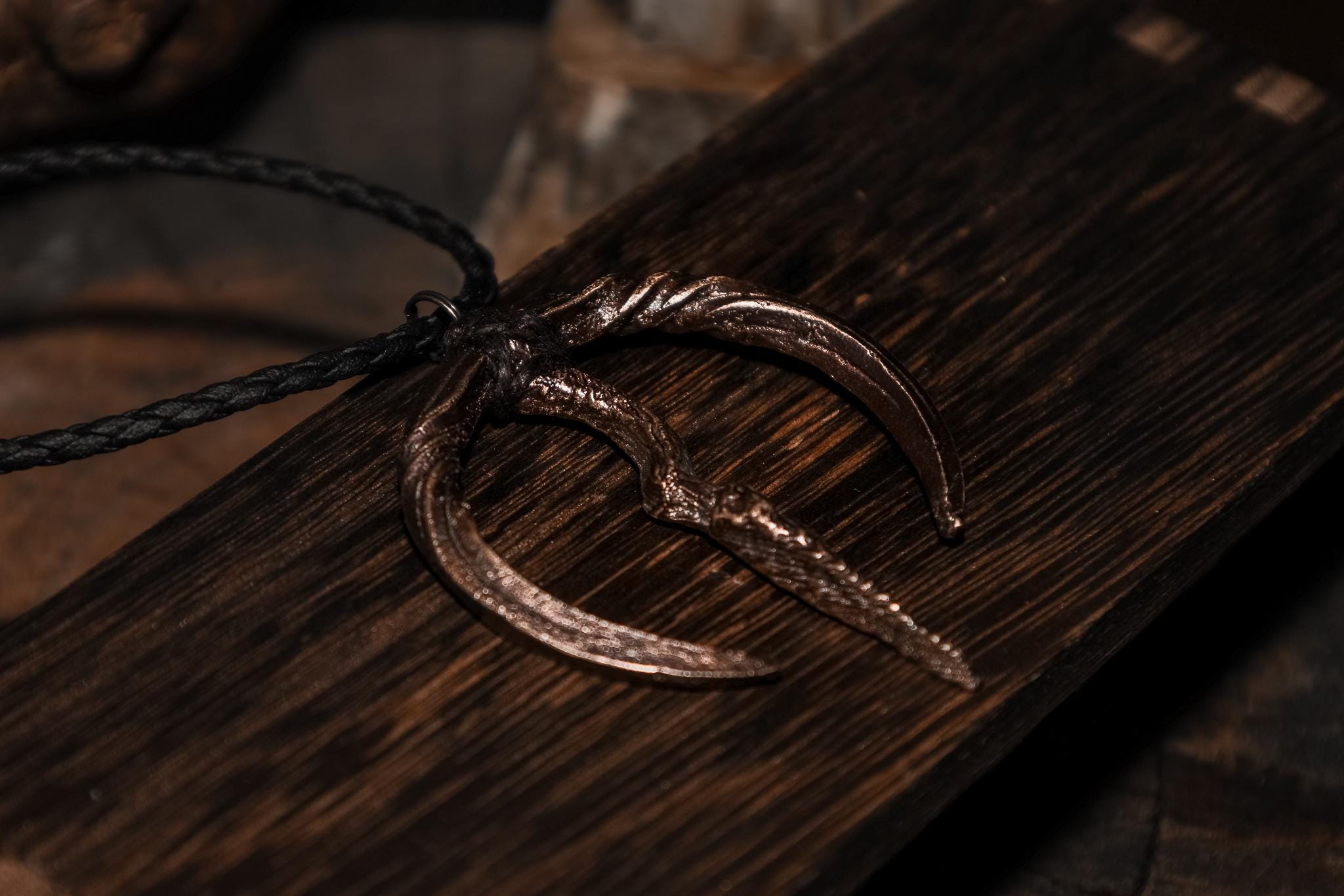 Moon Presence Bronze Pendant, Dark Fantasy Talisman, photo 5