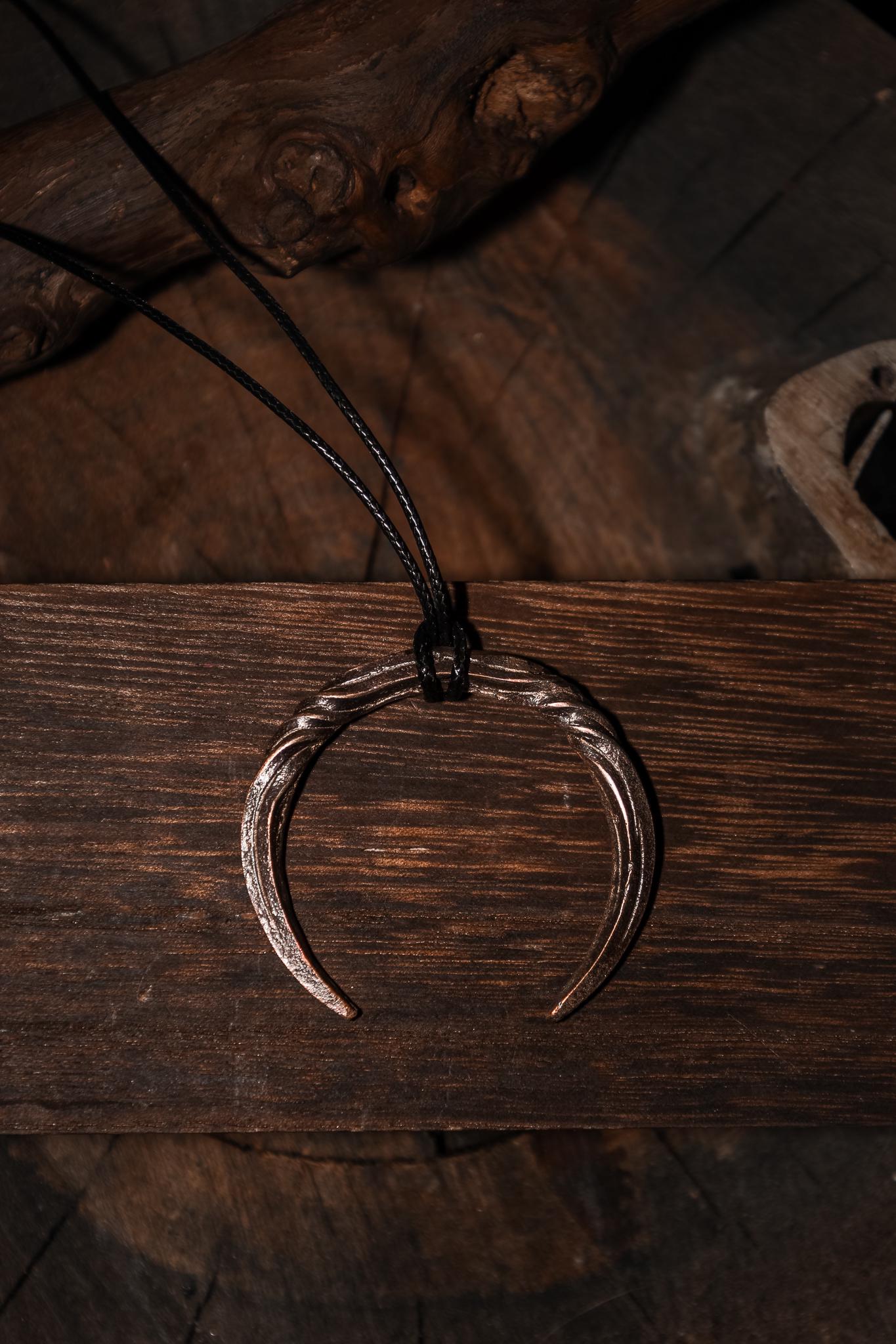 Moon Pendant Bronze Talisman