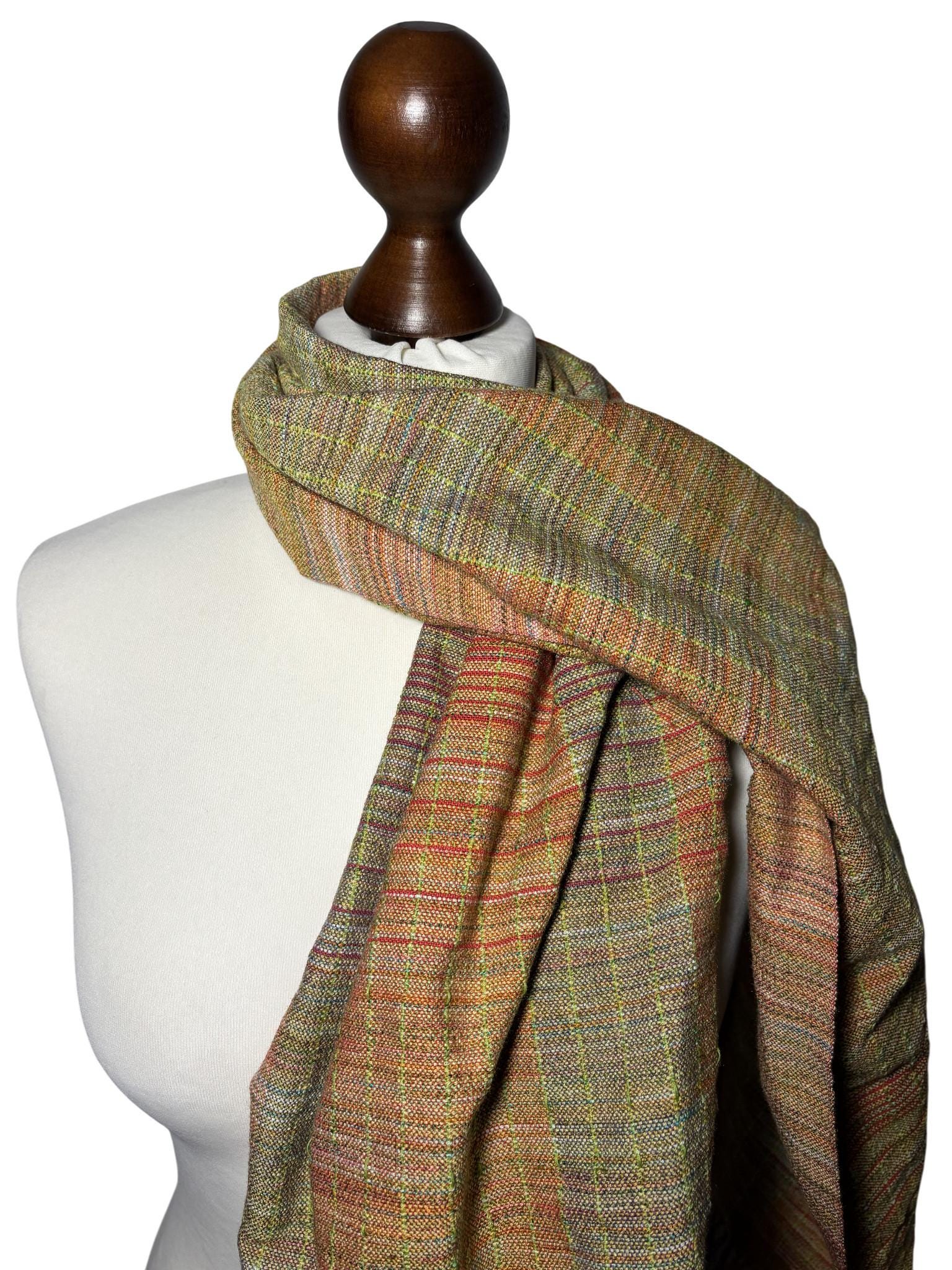 Hand-Dyed Merino Wool Scarf, Fall Colors, Personalizable Giftable Wrap, Woll Schal, Monogram Customizable, photo 6