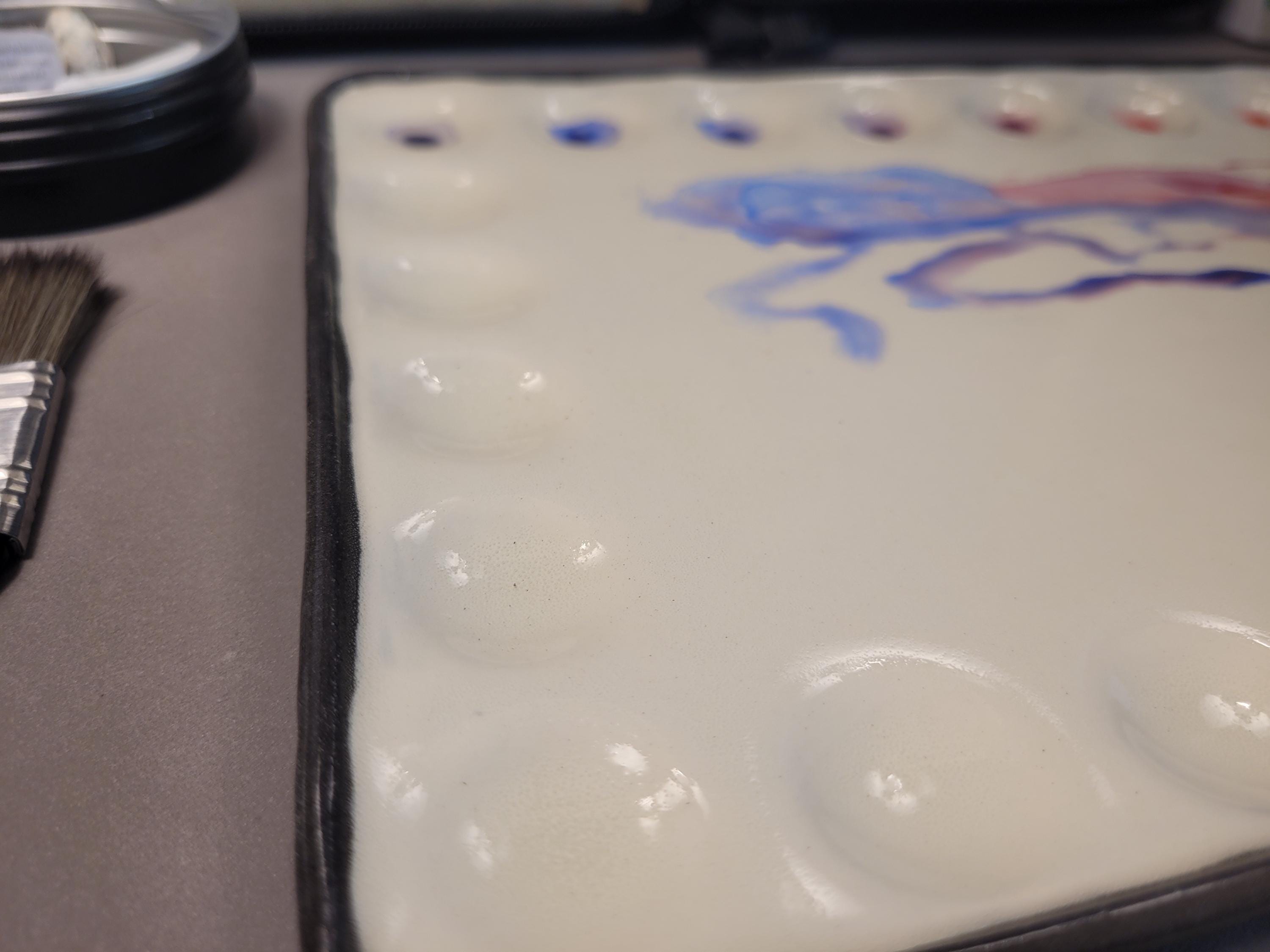 Handmade Ceramic Watercolor Palette – Minimalist Studio Mixing Tray, photo 4