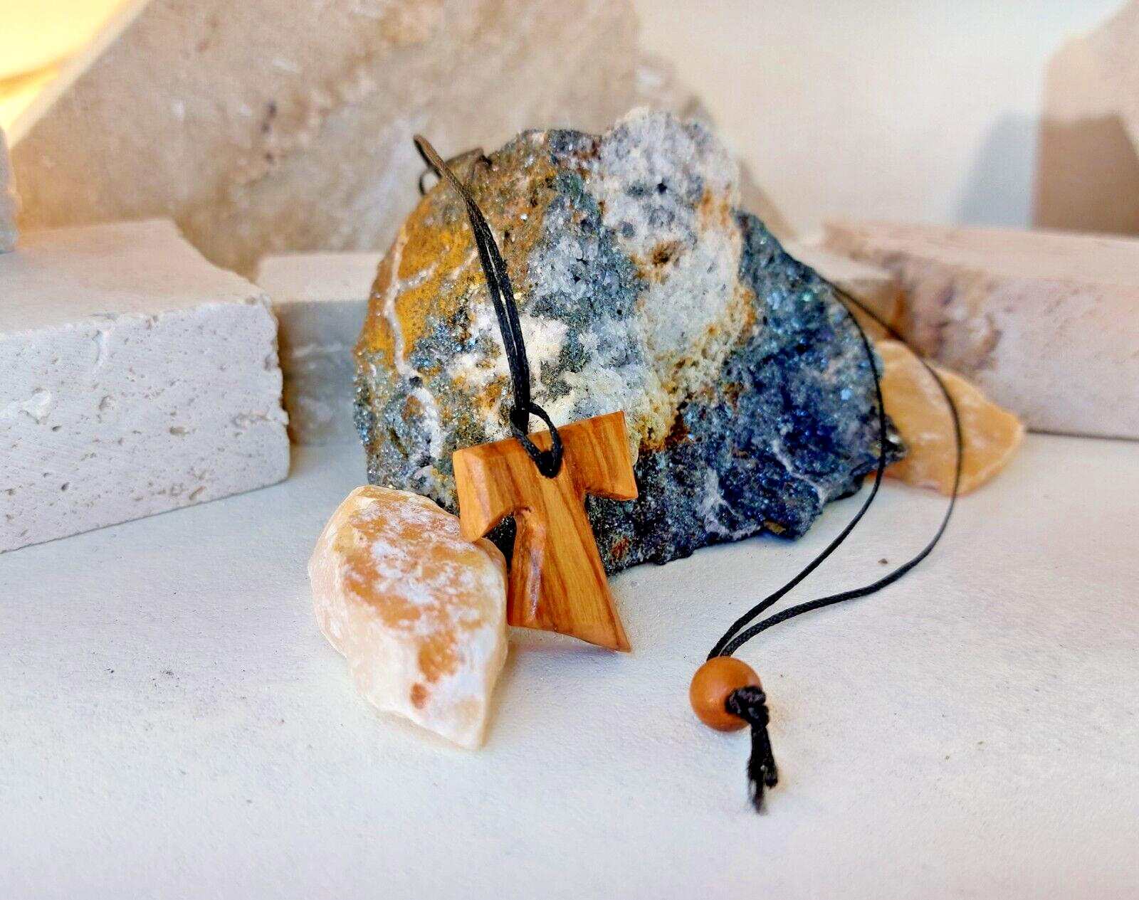 Tau St. Francis of Assisi Crosses olive wood Necklace Pendant Handmade product, photo 4
