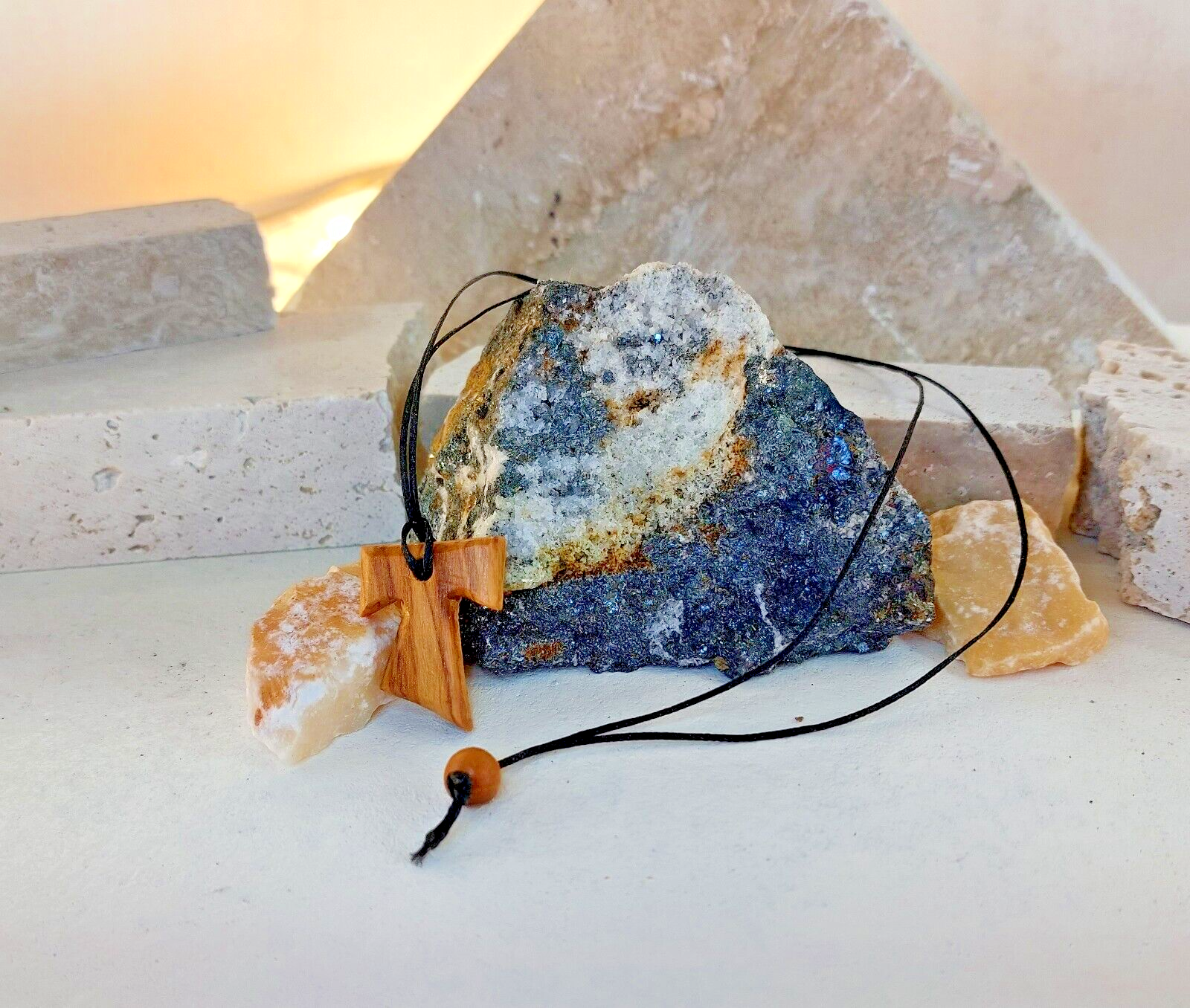 Tau St. Francis of Assisi Crosses olive wood Necklace Pendant Handmade product, photo 5