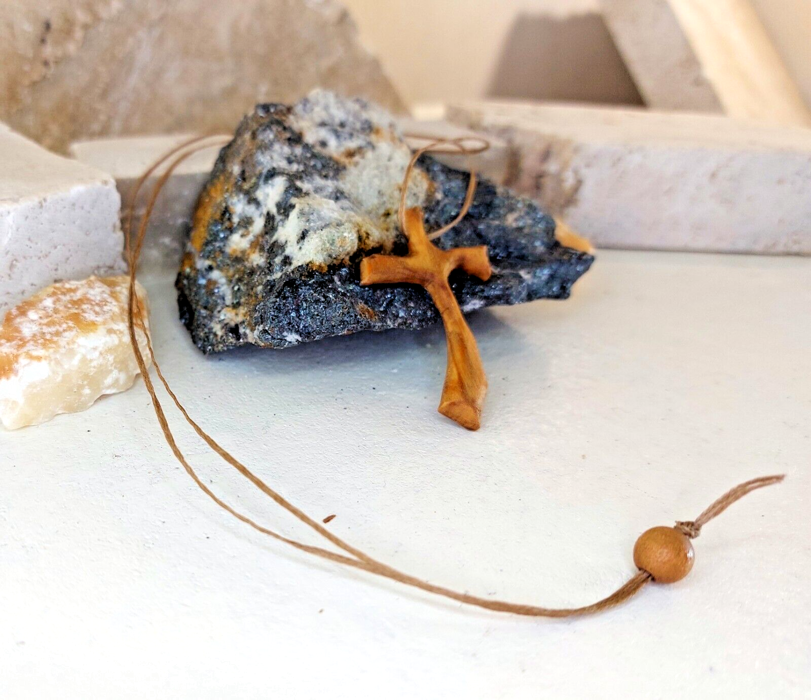 Crosses crucifix made of olive wood Necklace Pendant Handmade product, photo 4