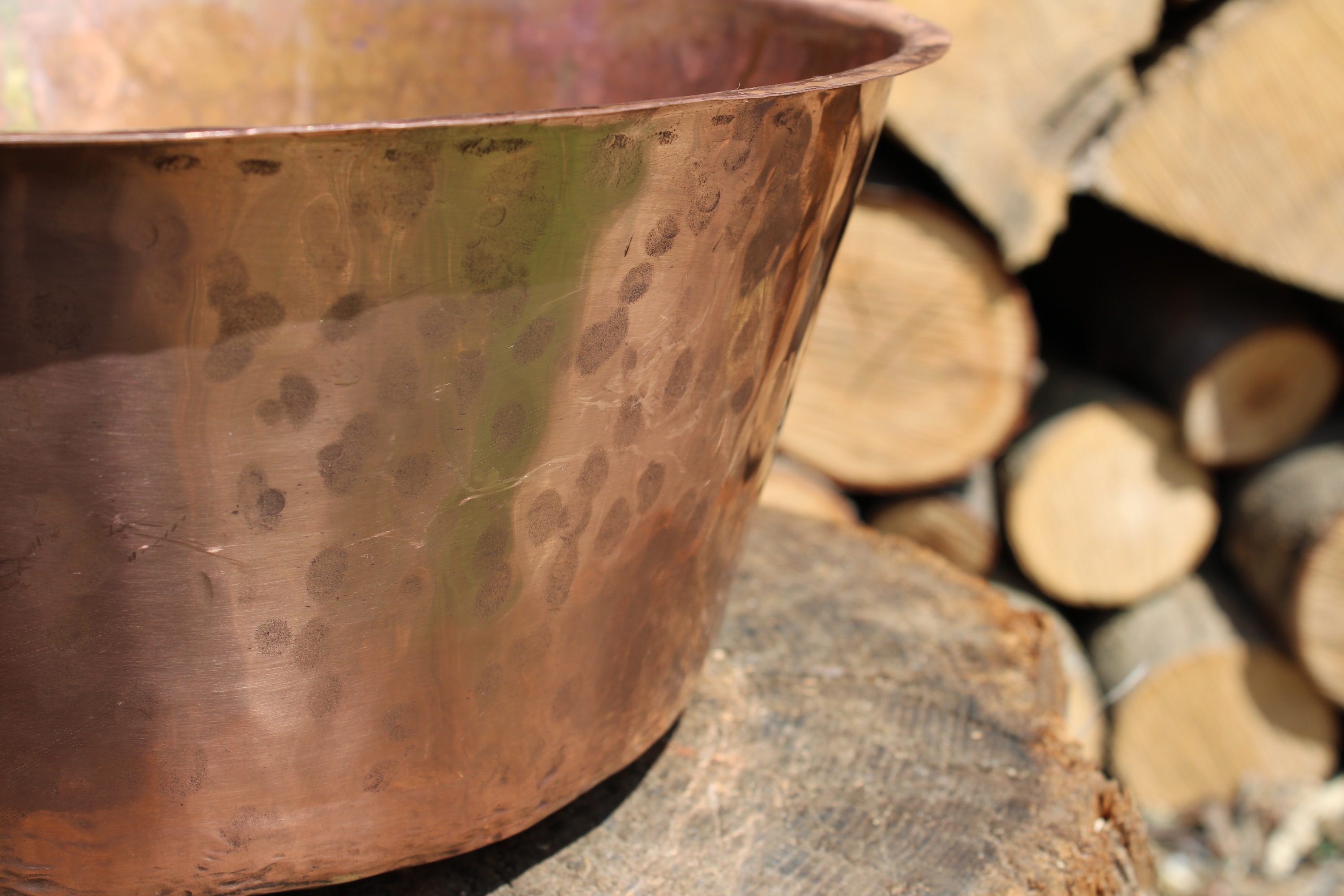 Handmade Pure Copper Round Sink – Customizable Bathroom or Kitchen Basin, Hammered Italian Craft, photo 4