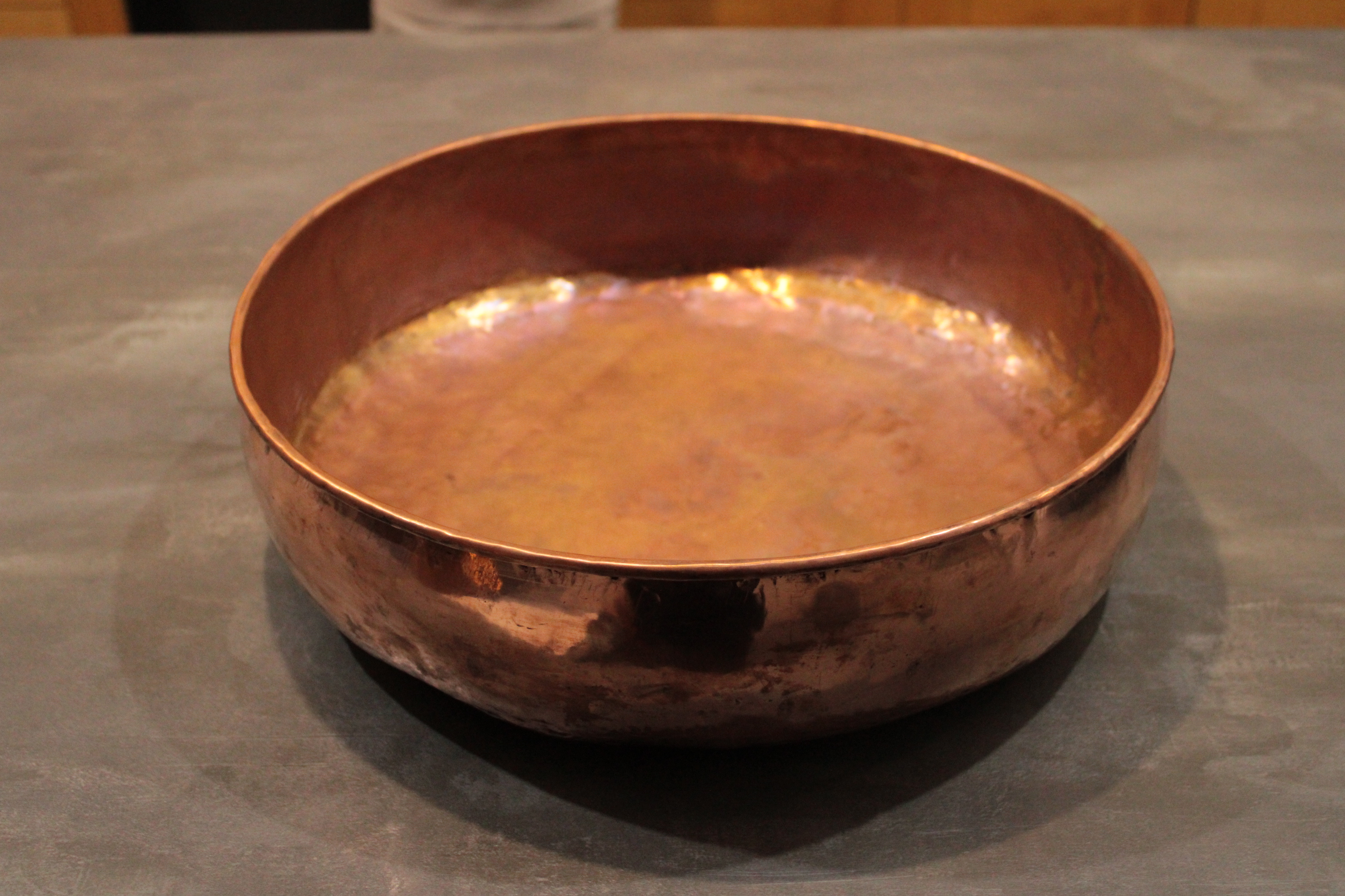 Handmade Copper Vessel Sink – Round Countertop Basin in Pure Copper, Rustic Modern Bathroom Sink, Custom Drain Hole, photo 2