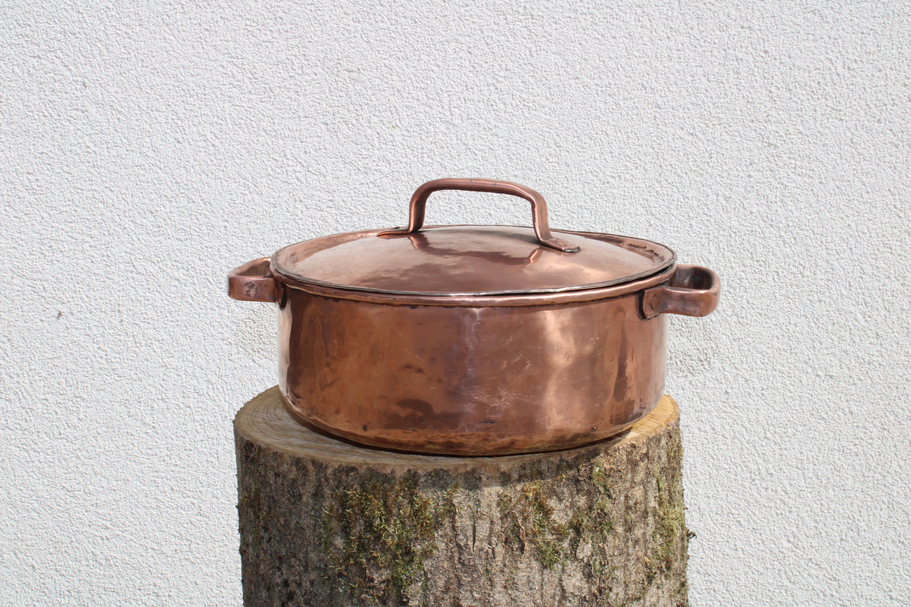Handmade Copper Pot: Pasta, Soups, unique cookware, round pot