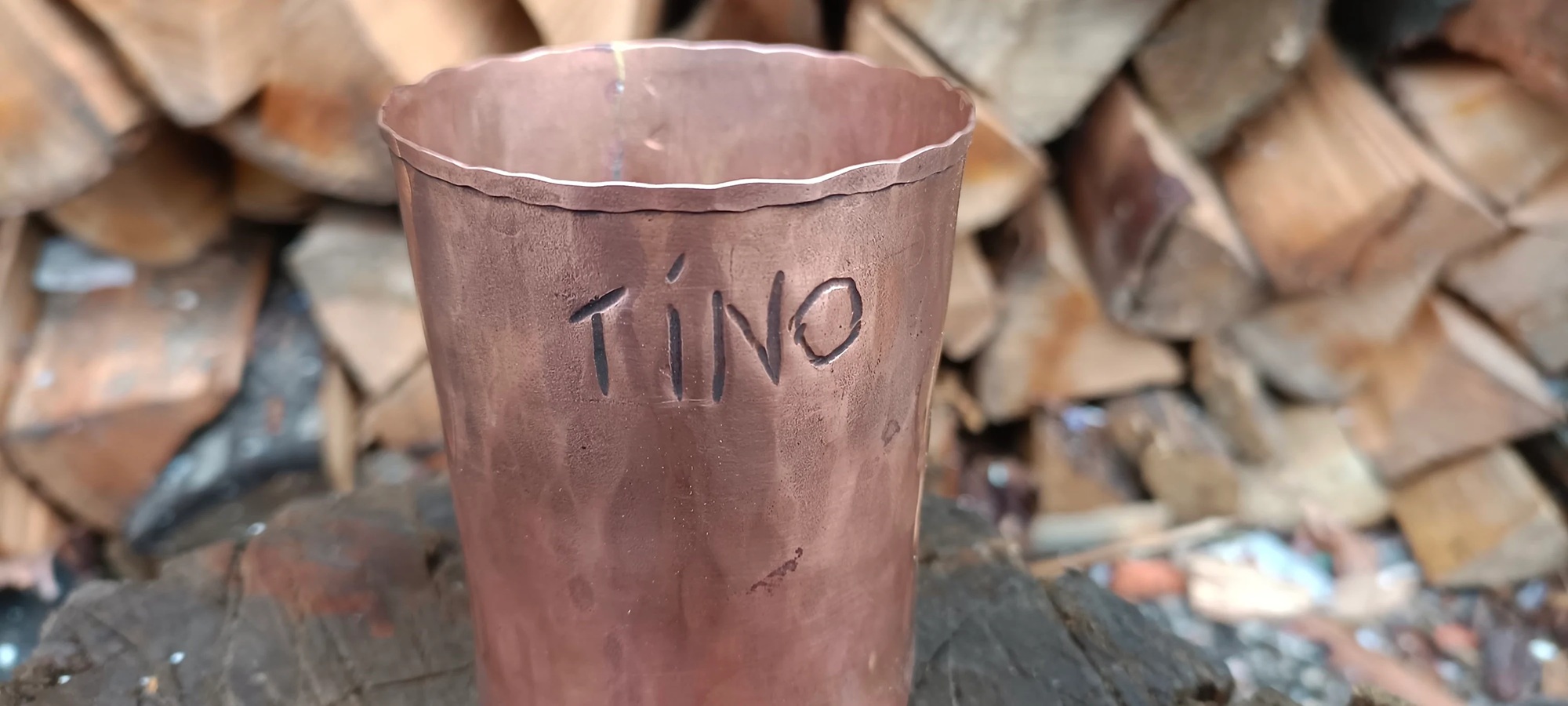 Pure Copper Hand‑Hammered Cup — Italian Artisan, Solid, Custom Engraving, photo 5