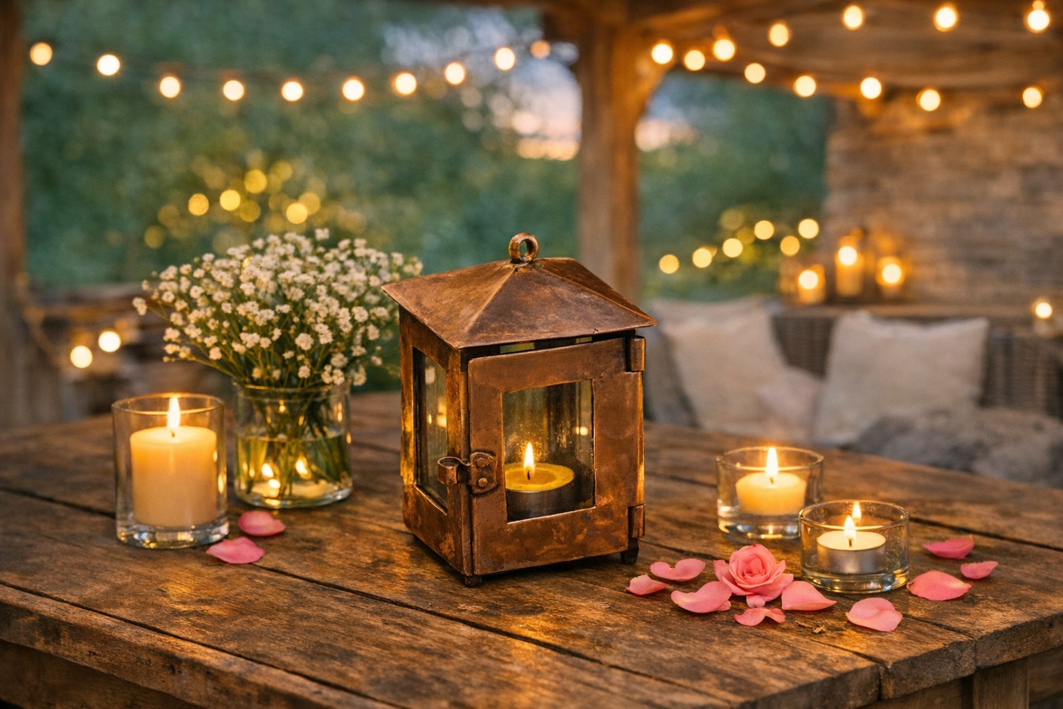 Handmade Copper Lantern Wall Lamp – Romantic Ambient Light for Indoor or Outdoor Lighting, photo 2
