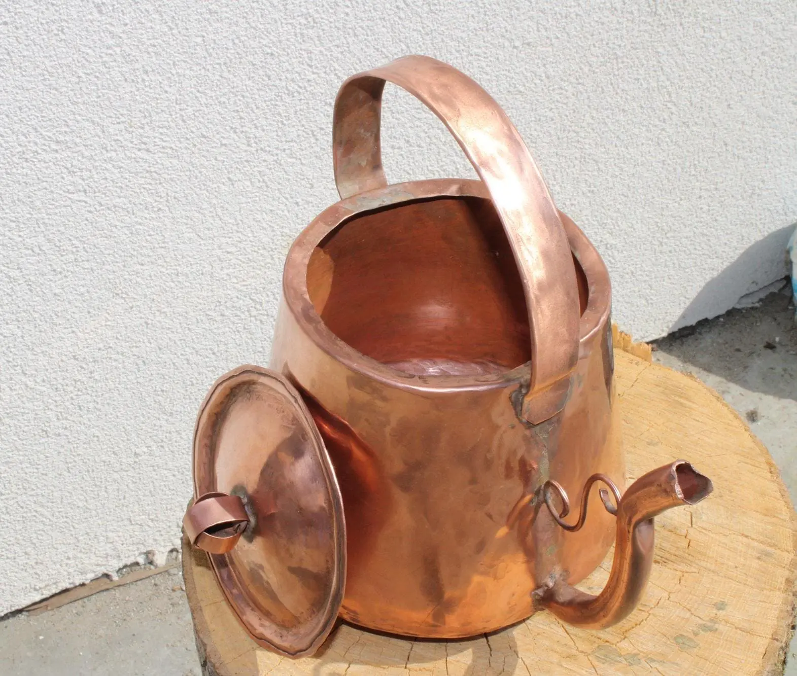 Elegant Handmade Copper Pot, Rustic Kettle for Cozy Wood Stove Decor, photo 4