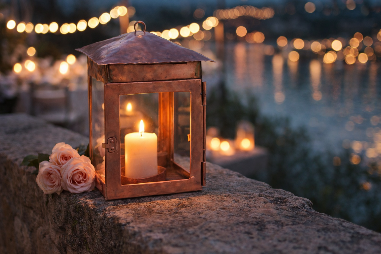 Handmade Copper Lantern Wall Lamp – Romantic Ambient Light for Indoor or Outdoor Lighting